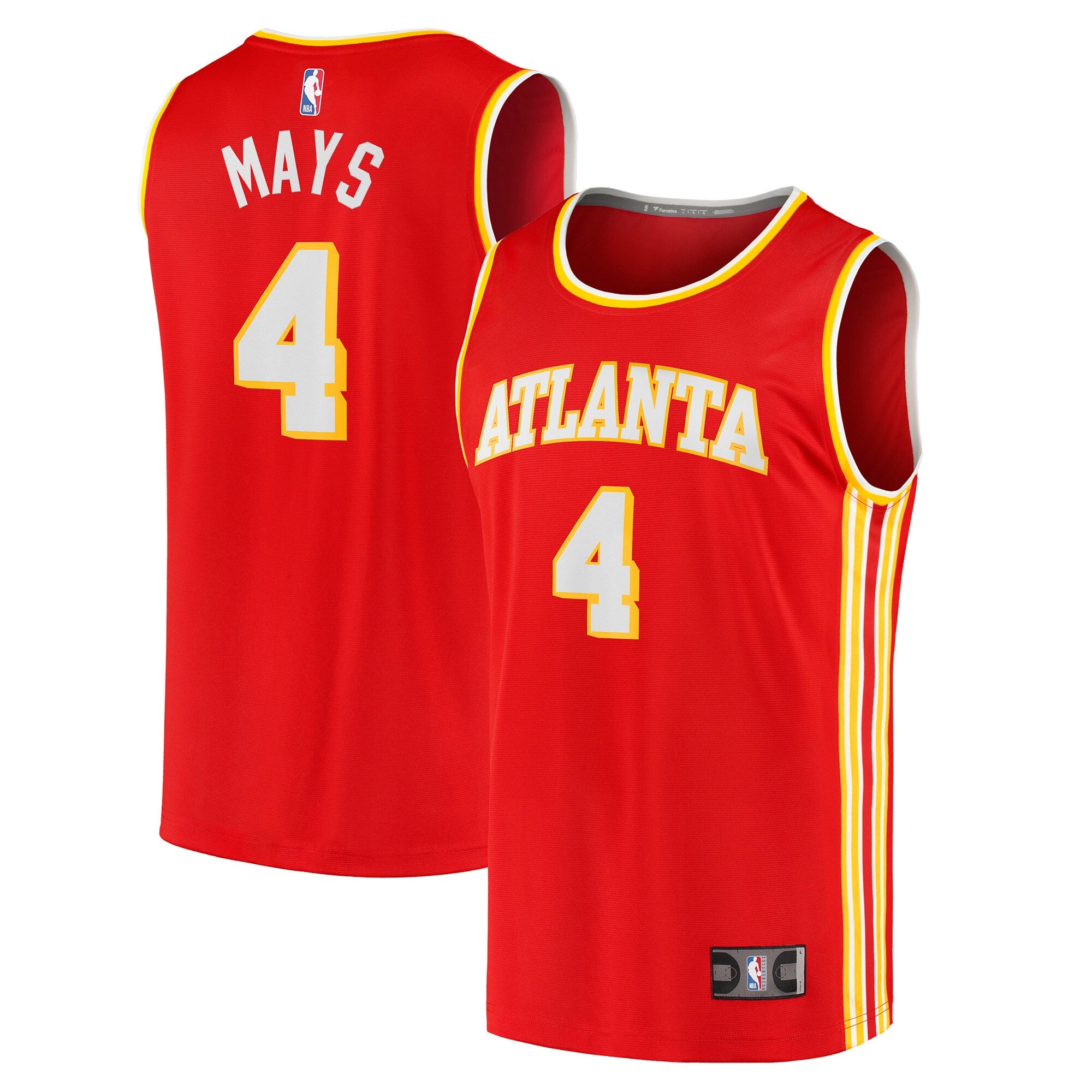 Skylar Mays Atlanta Hawks, NBA Jerseys Fanatics Branded Youth 2021/22 Fast Break Replica Jersey - Icon Edition - Red