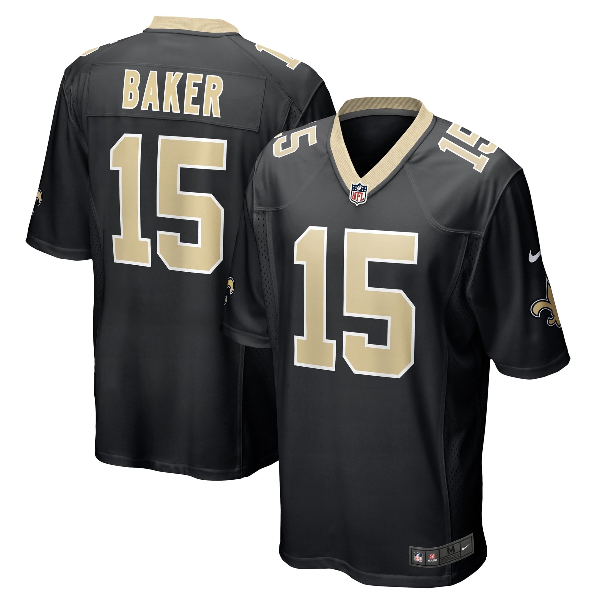 Men s Nike Kawaan Baker Black New Orleans Saints Game Player Jersey