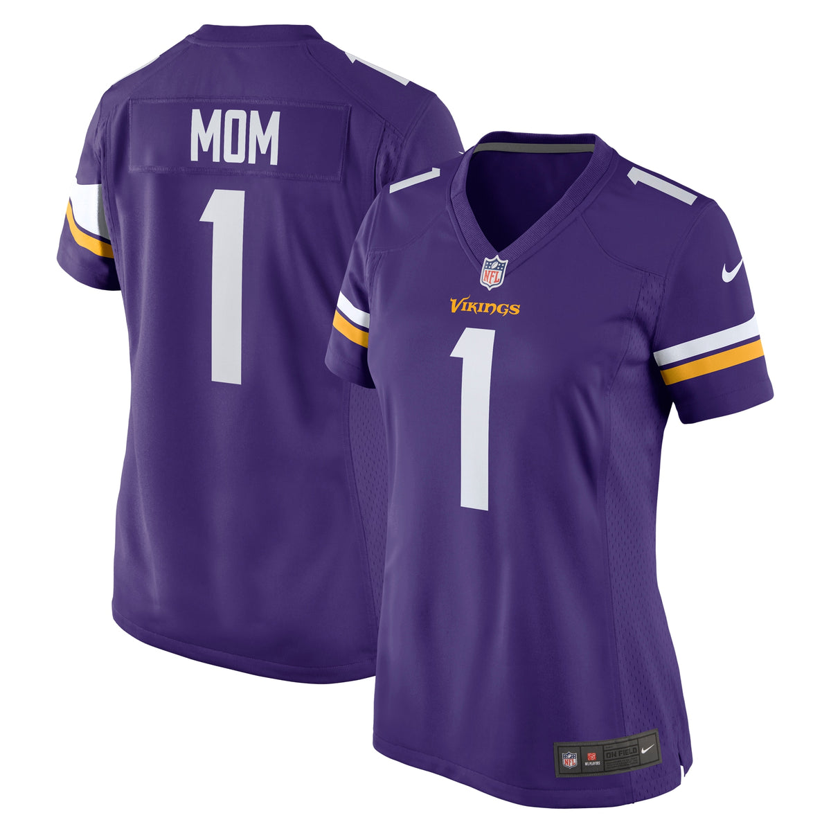 Number 1 Mom Minnesota Vikings Nike Women s Game Jersey   Purple