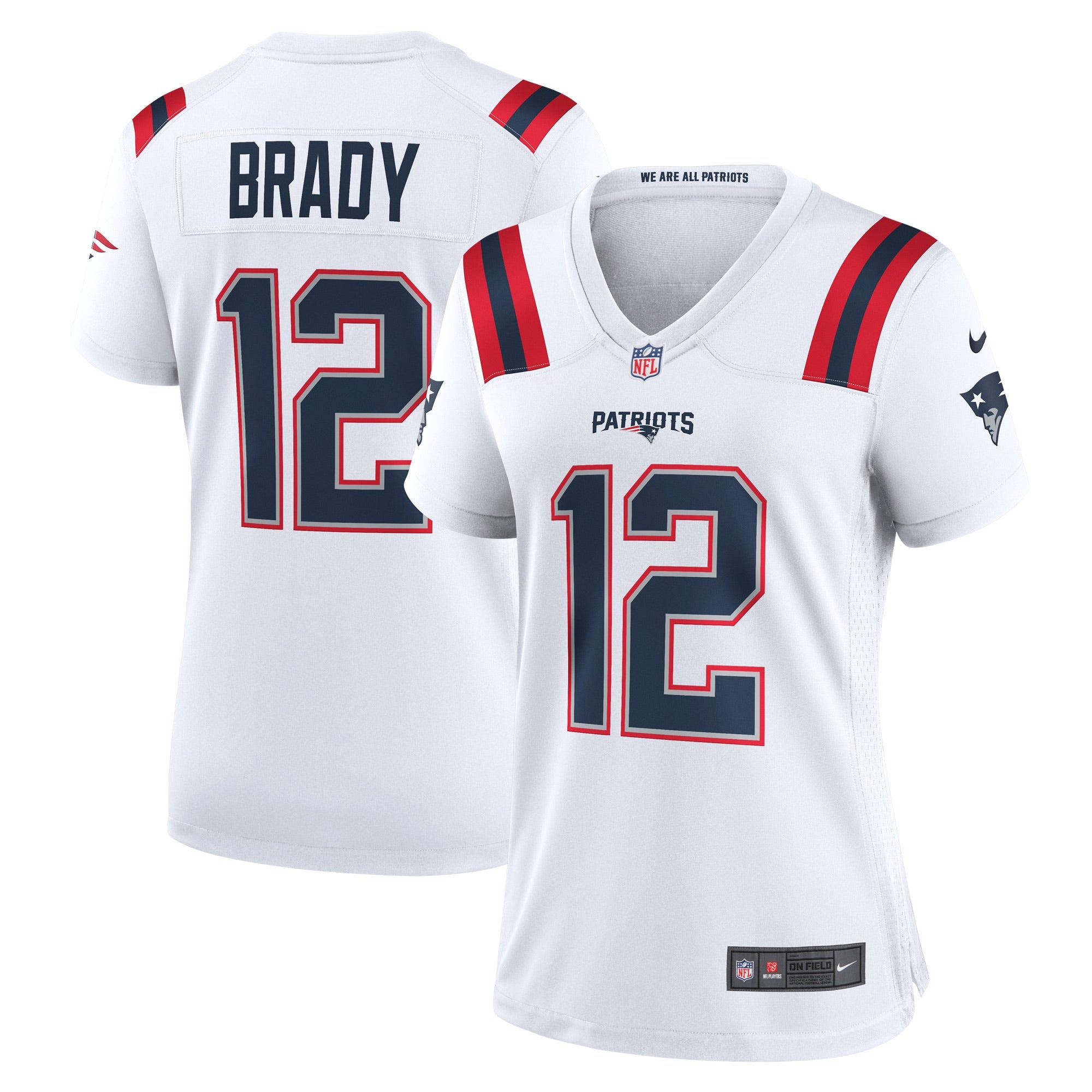 Tom Brady New England Patriots Nike Women s Retired Game Jersey   White