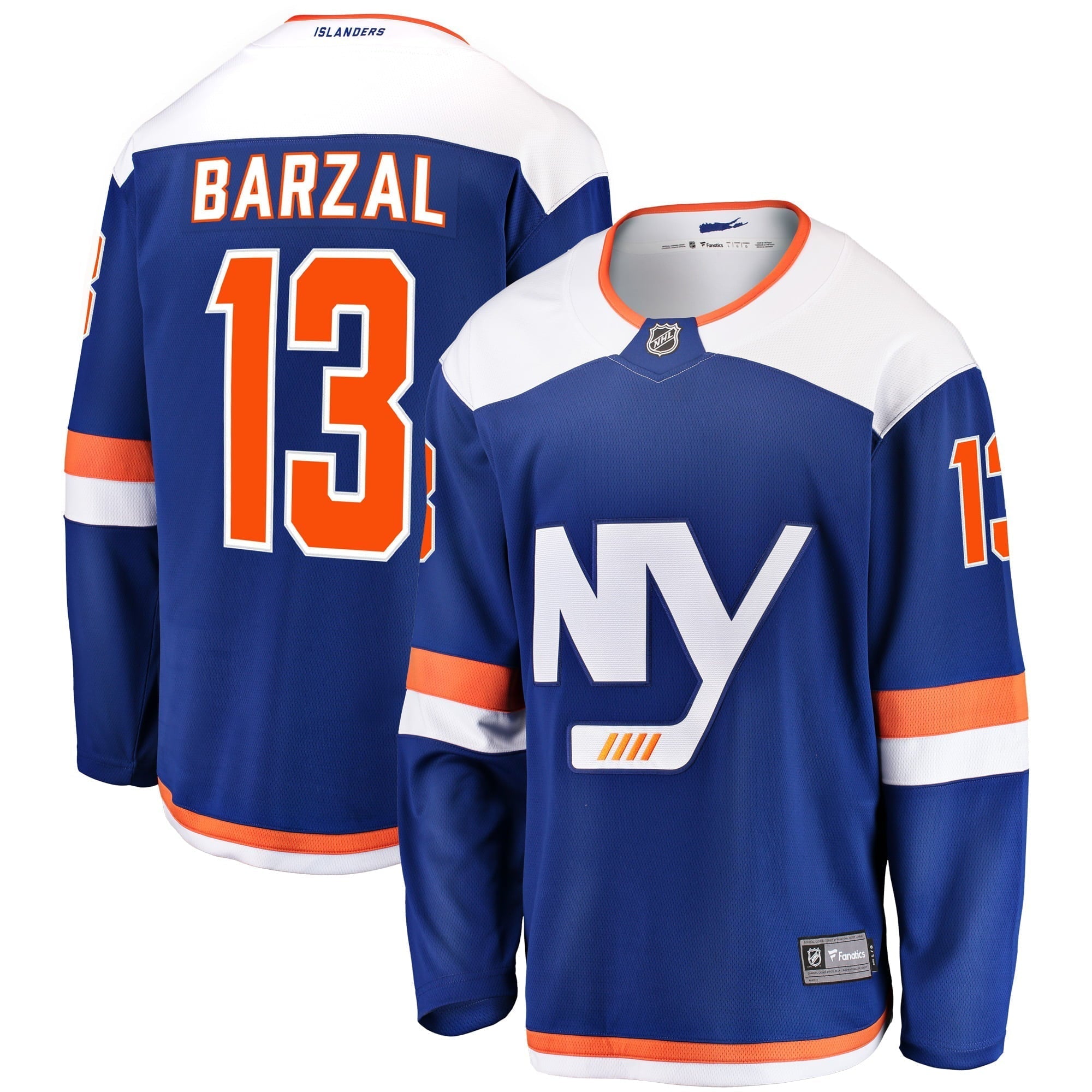 Men's Fanatics Branded Mathew Barzal Blue New York Islanders Alternate Breakaway Jersey