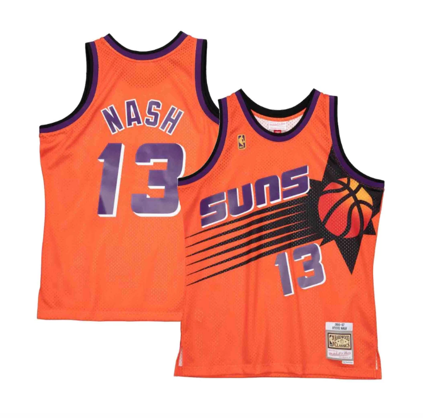 Men's Steve Nash Phoenix Suns Mitchell & Ness 1996-97 Hardwood Classics Reload 2.0 Swingman Jersey - Orange