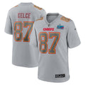 Travis Kelce Kansas City Chiefs Nike Super Bowl LVII Patch Atmosphere Fashion Game Jersey   Gray