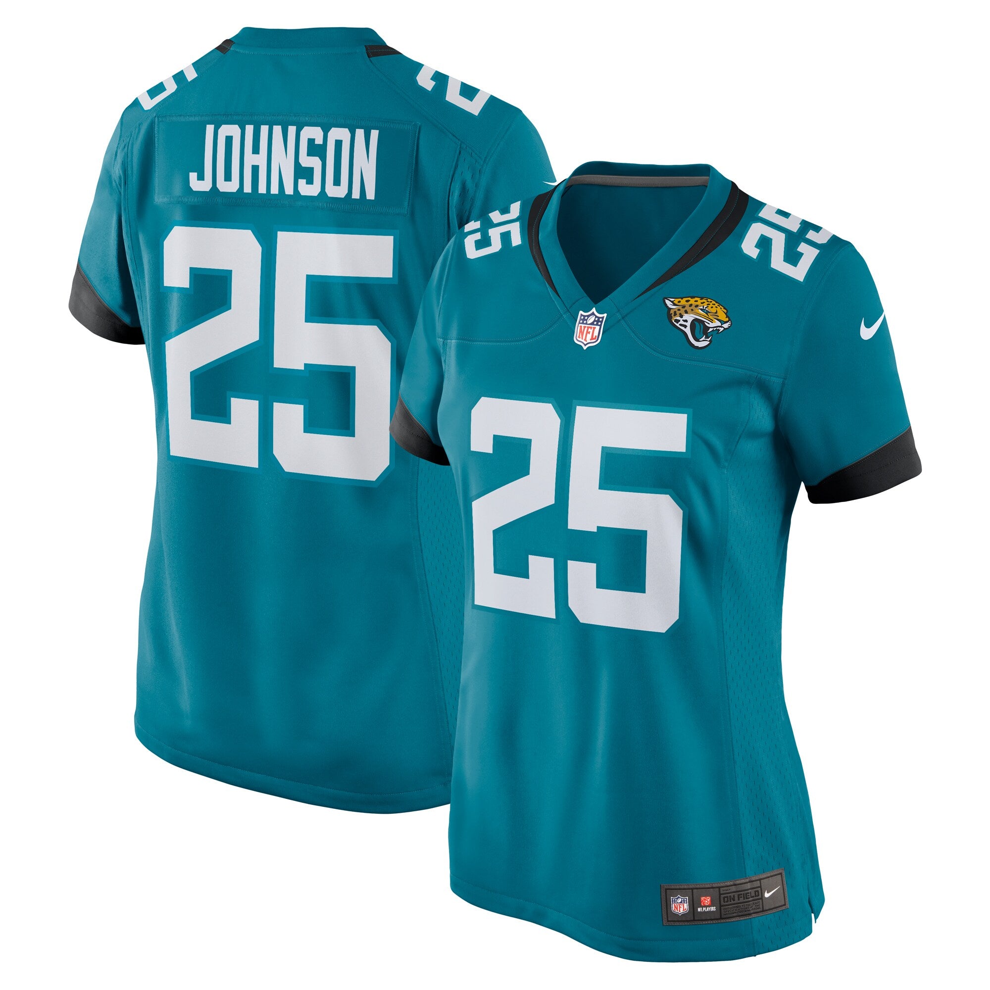 D Ernest Johnson Jacksonville Jaguars Nike Women s Team Game Jersey    Teal