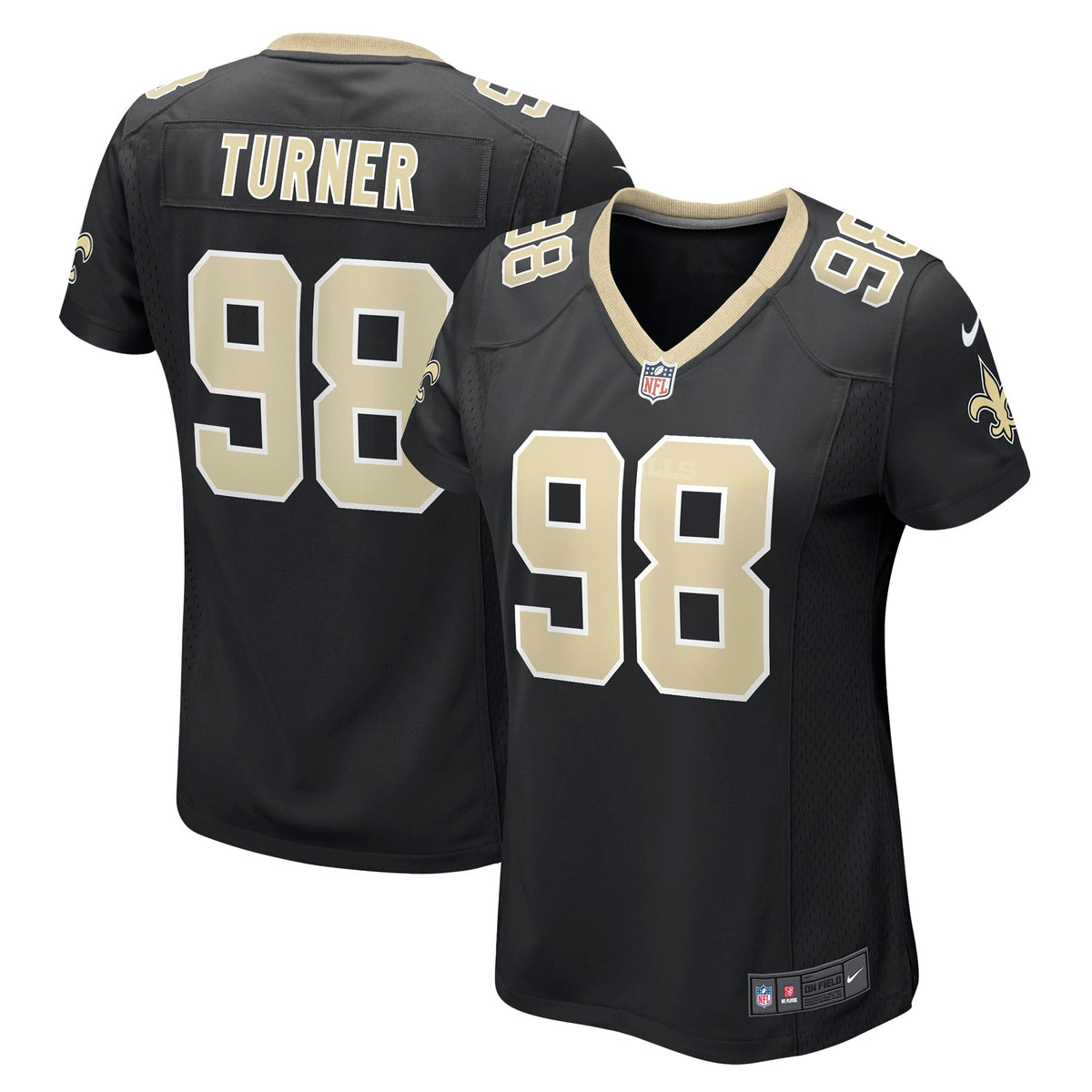Women s Nike Payton Turner Black New Orleans Saints Game Jersey