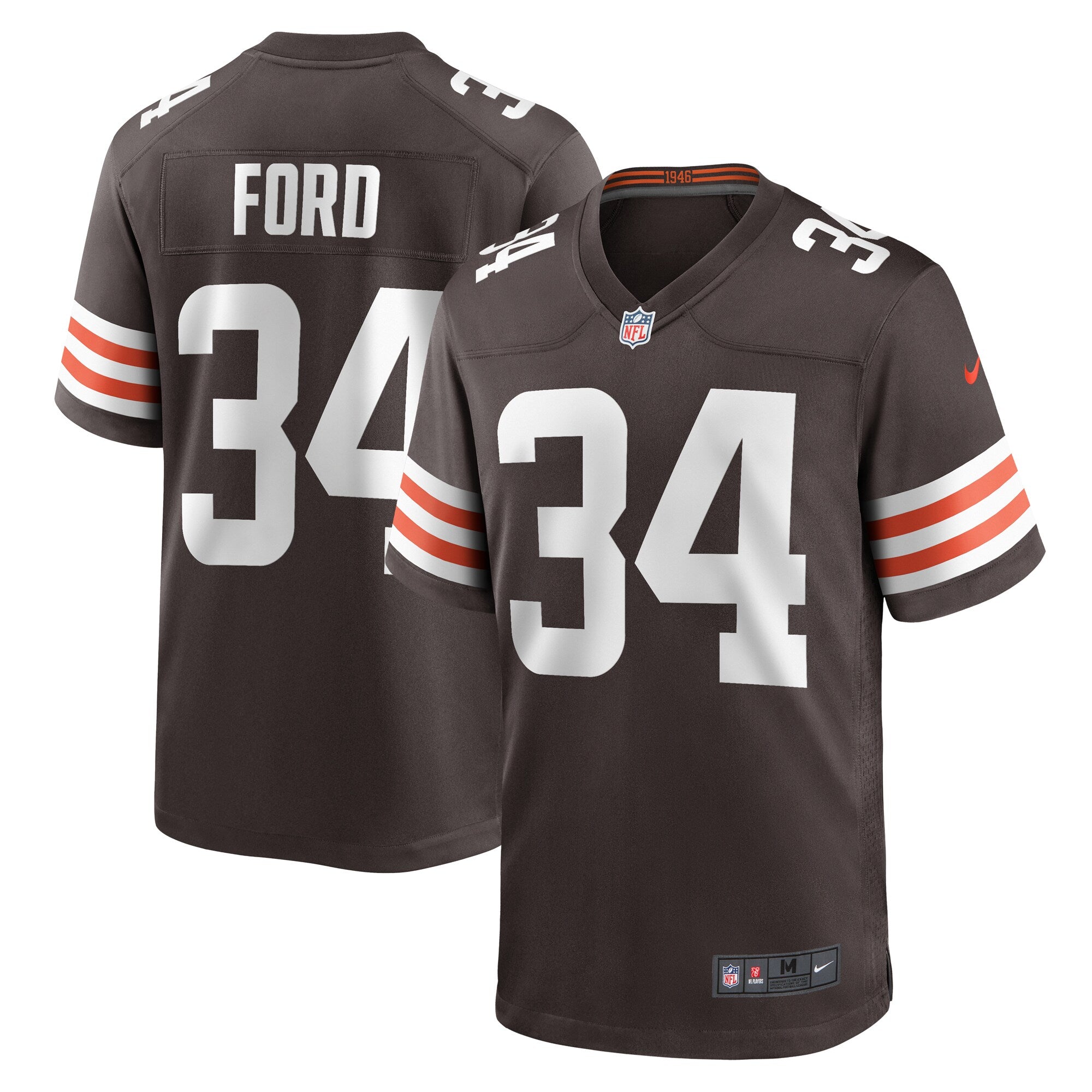 Jerome Ford Cleveland Browns Nike Game Player Jersey   Brown