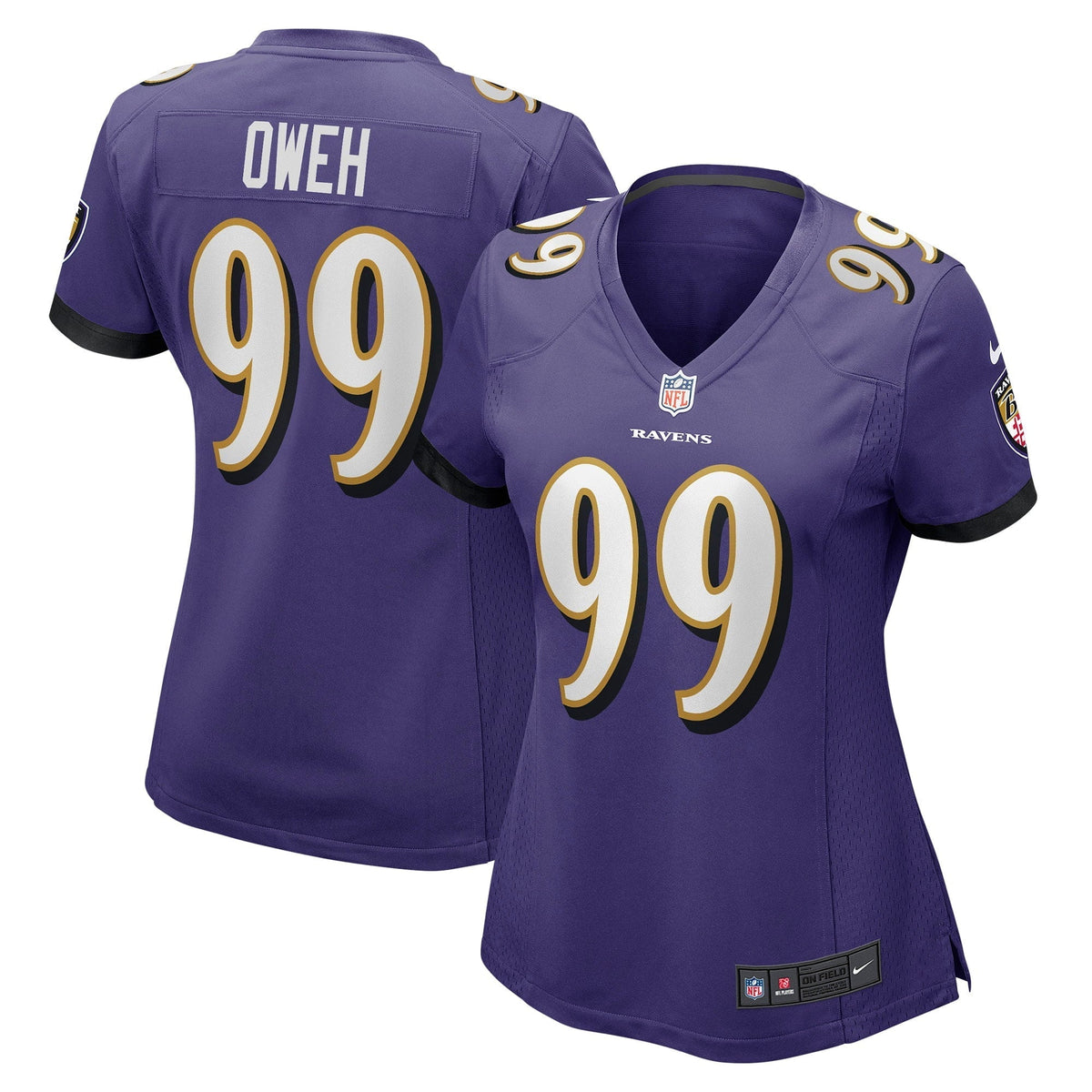 Women s Nike Odafe Oweh Purple Baltimore Ravens Game Jersey