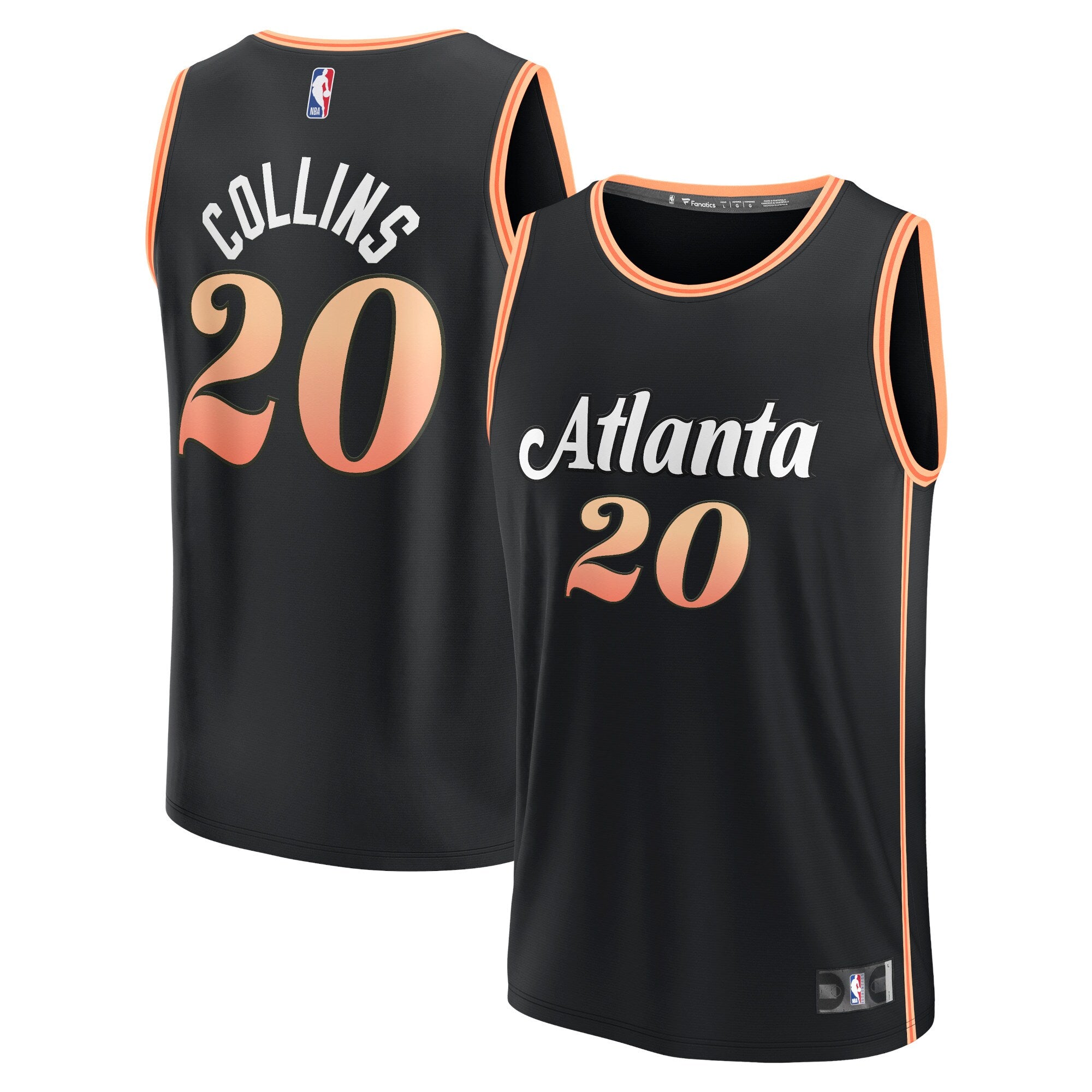 John Collins Atlanta Hawks, NBA Jerseys Fanatics Branded 2022/23 Fastbreak Jersey - City Edition - Black