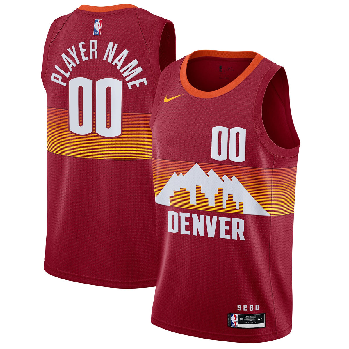 Denver Nuggets Nike 2020/21 Swingman Custom Jersey Red - City Edition