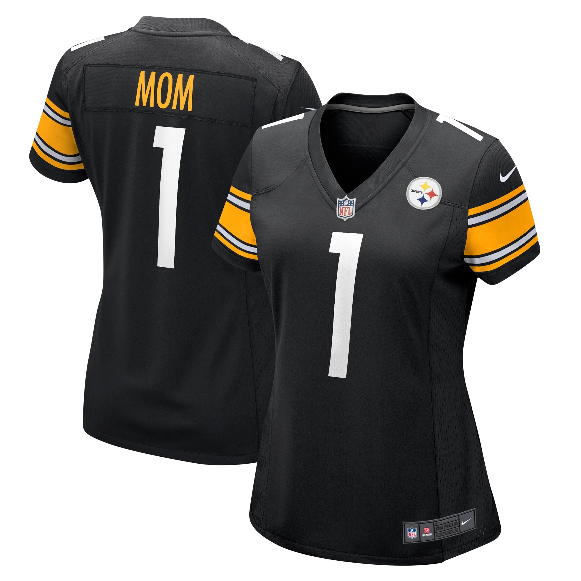 Number 1 Mom Pittsburgh Steelers Nike Women s Game Jersey   Black