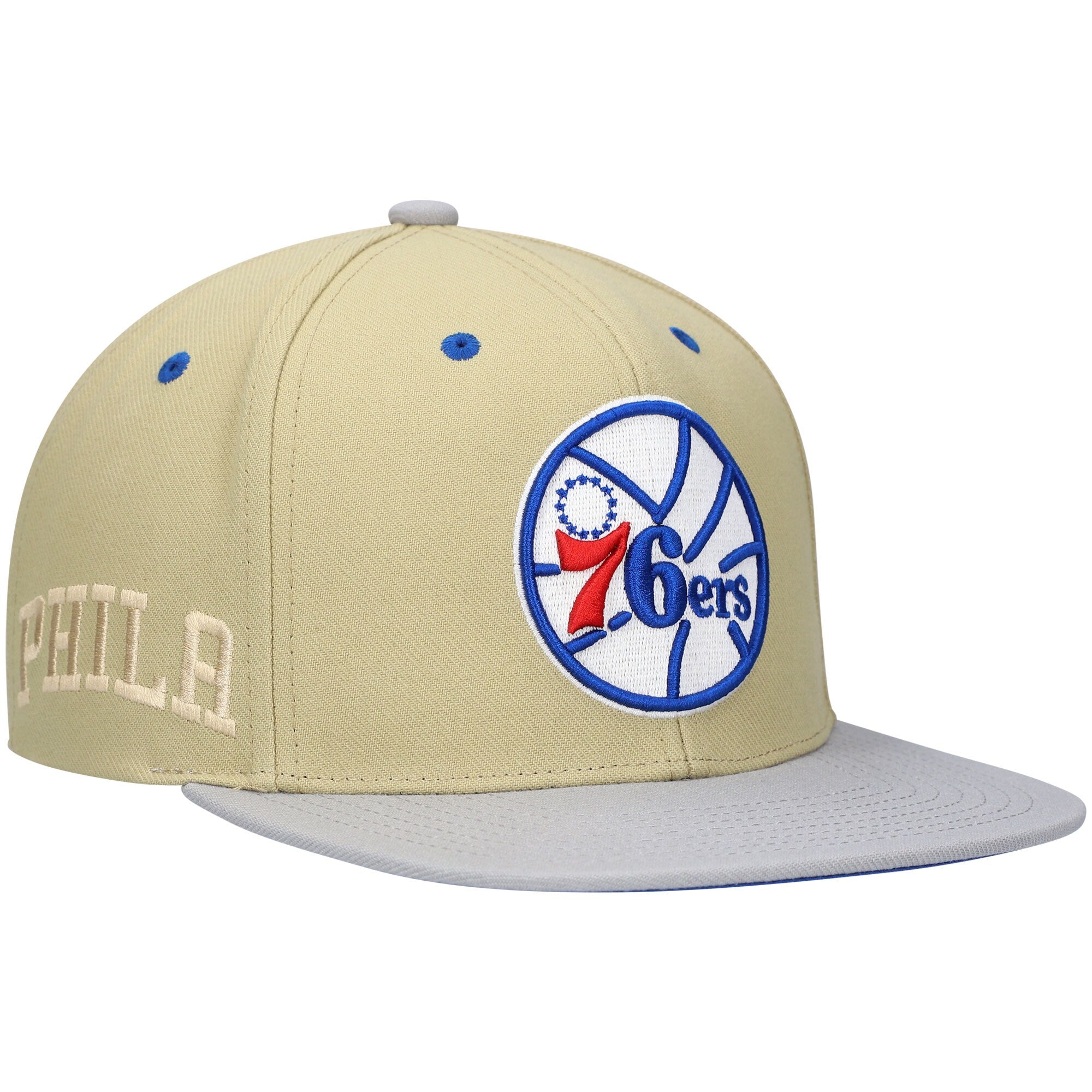 Philadelphia 76ers Mitchell & Ness x Lids Classic Canvas Snapback Hat - Tan
