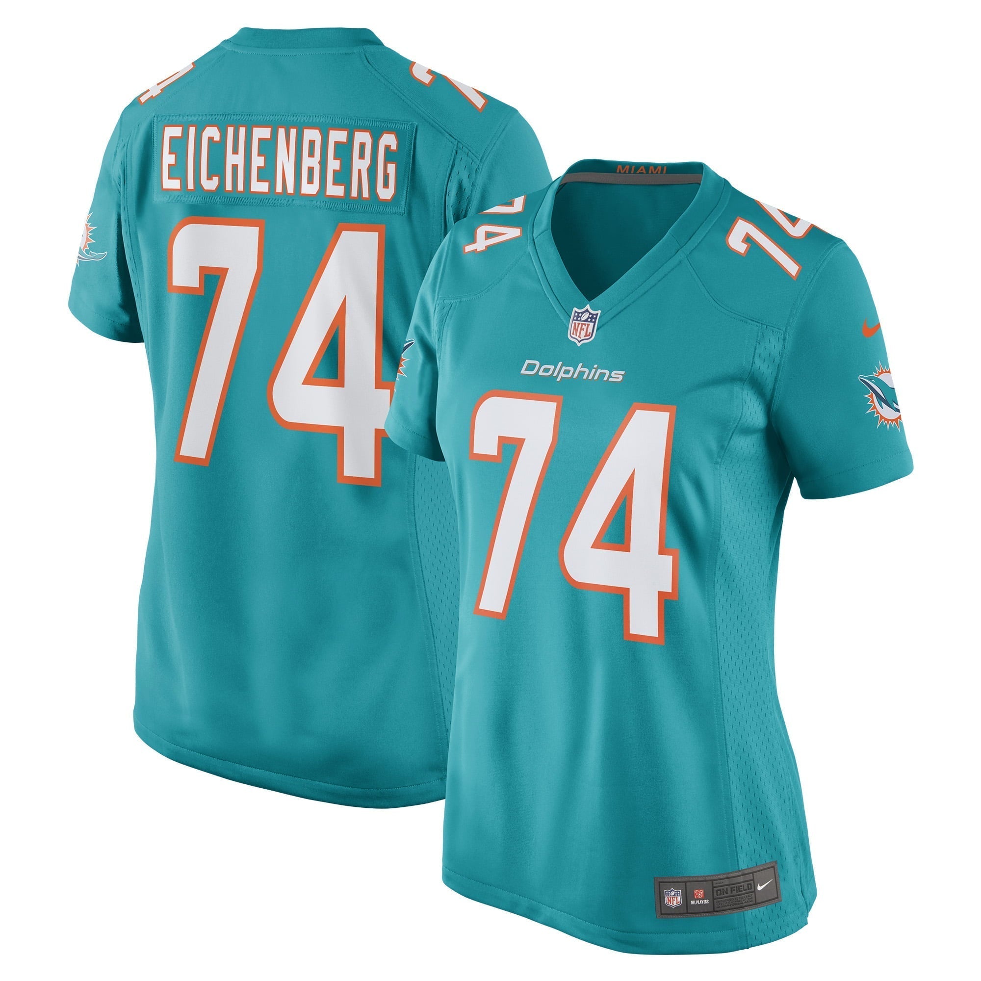 Women s Nike Liam Eichenberg Aqua Miami Dolphins Game Jersey