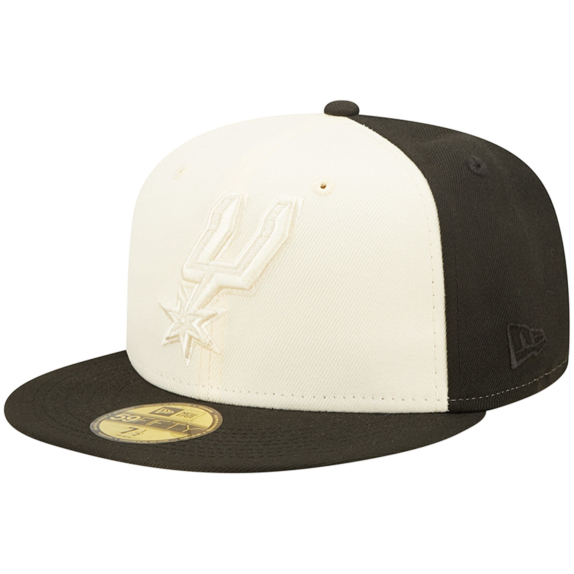 San Antonio Spurs New Era Cork Two-Tone 59FIFTY Fitted Hat - Cream/Black