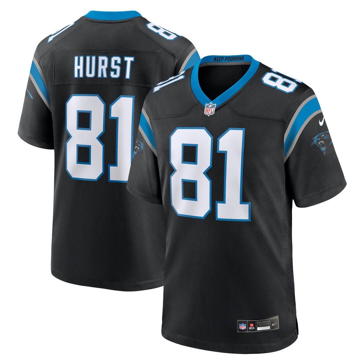 Hayden Hurst Carolina Panthers Nike Team Game Jersey   Black