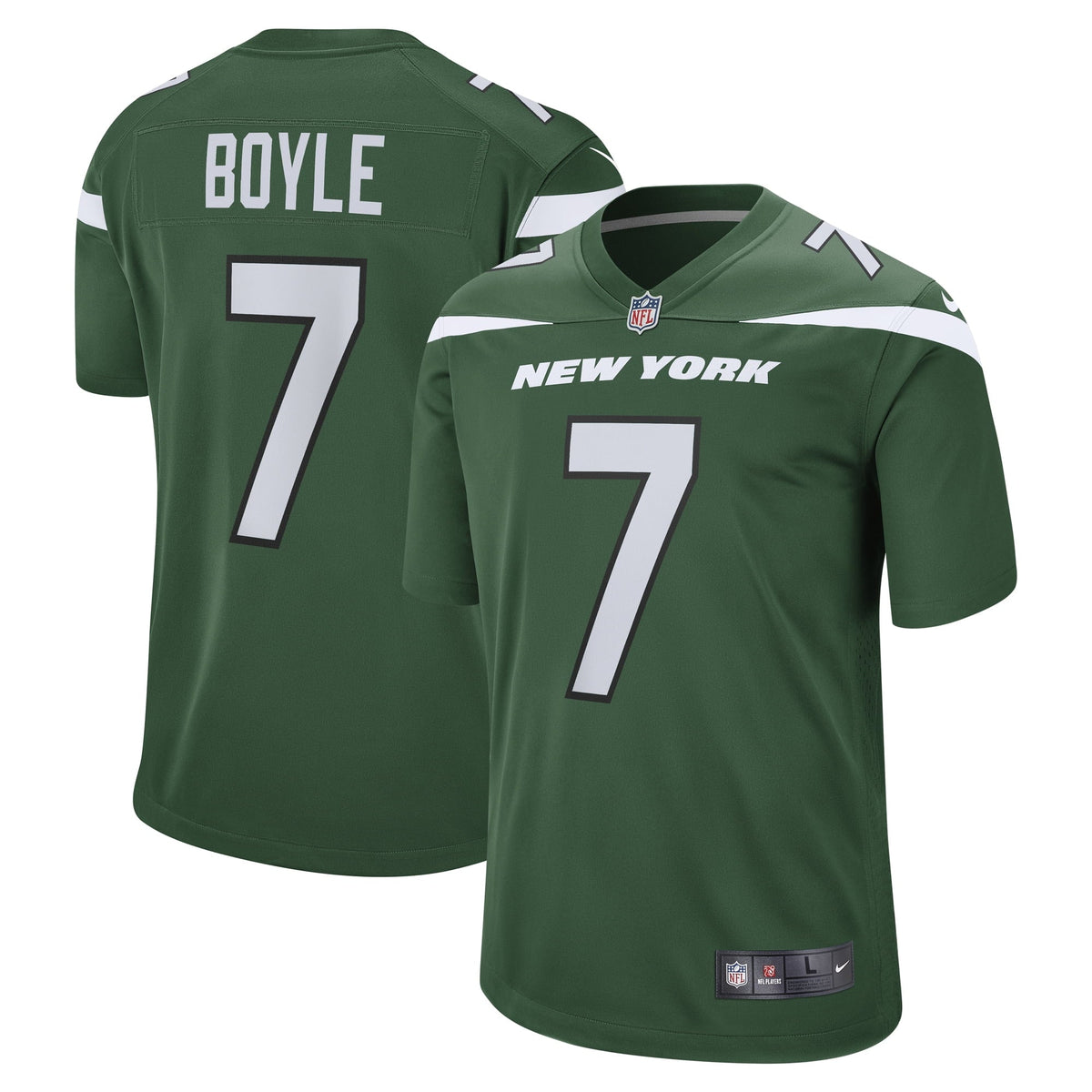 Men s Nike Tim Boyle Gotham Green New York Jets Game Jersey