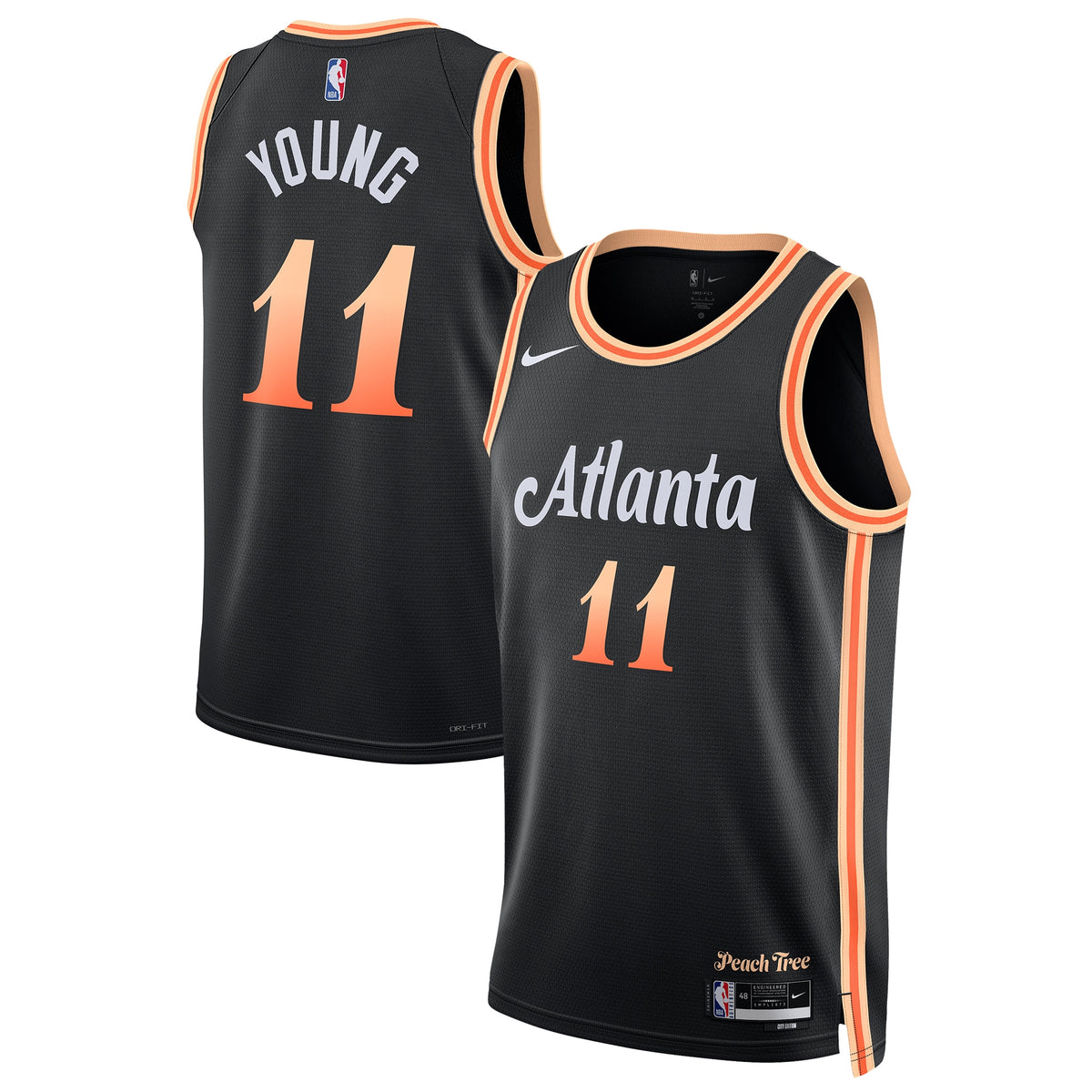 Trae Young Atlanta Hawks, NBA Jerseys Nike Unisex 2022/23 Swingman Jersey - City Edition - Black