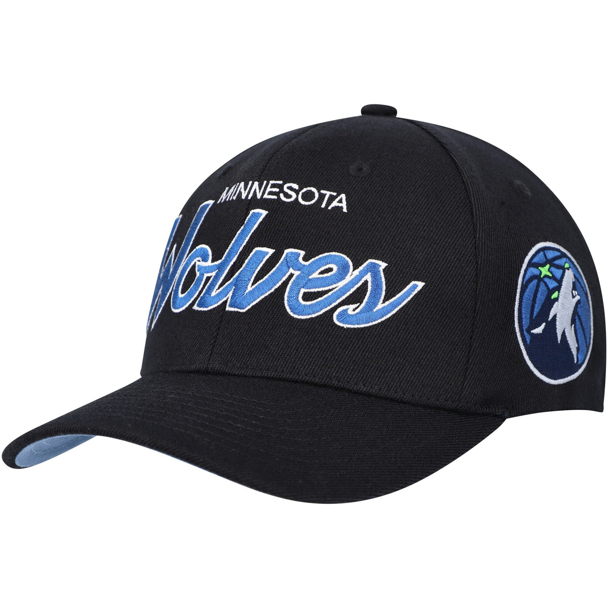 Minnesota Timberwolves Mitchell & Ness MVP Team Script 2.0 Stretch Snapback Hat - Black