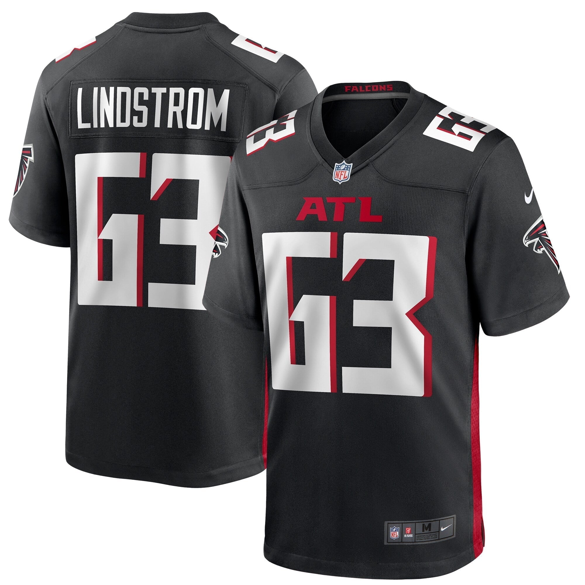Men s Nike Chris Lindstrom Black Atlanta Falcons Game Jersey