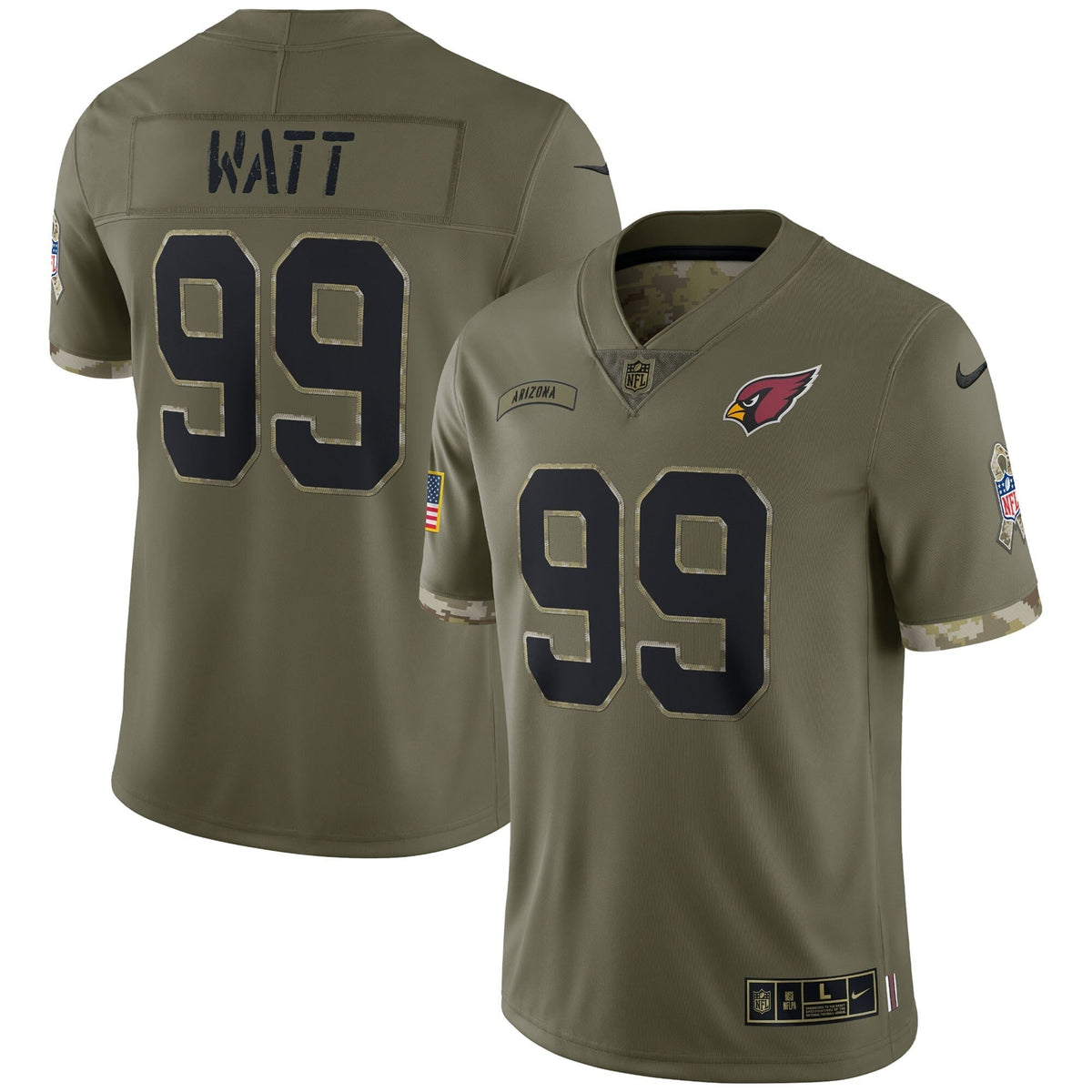 Men s Nike J.J. Watt Olive Arizona Cardinals 2022 Salute To Service Limited Jersey