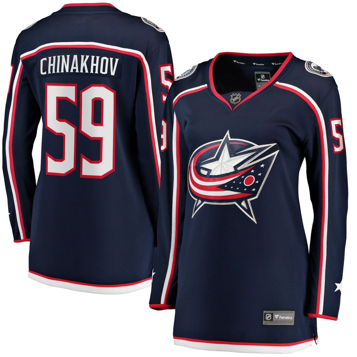 Women's Fanatics Branded Yegor Chinakhov Navy Columbus Blue Jackets Home Breakaway Player Jersey