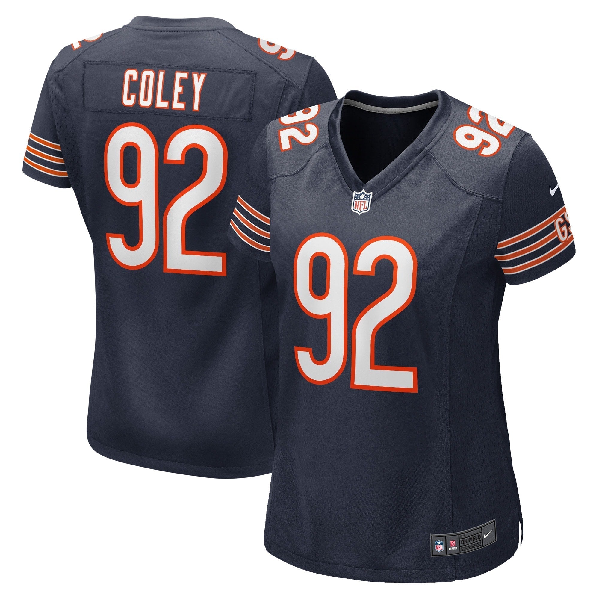Women s Nike Trevon Coley Navy Chicago Bears Game Player Jersey