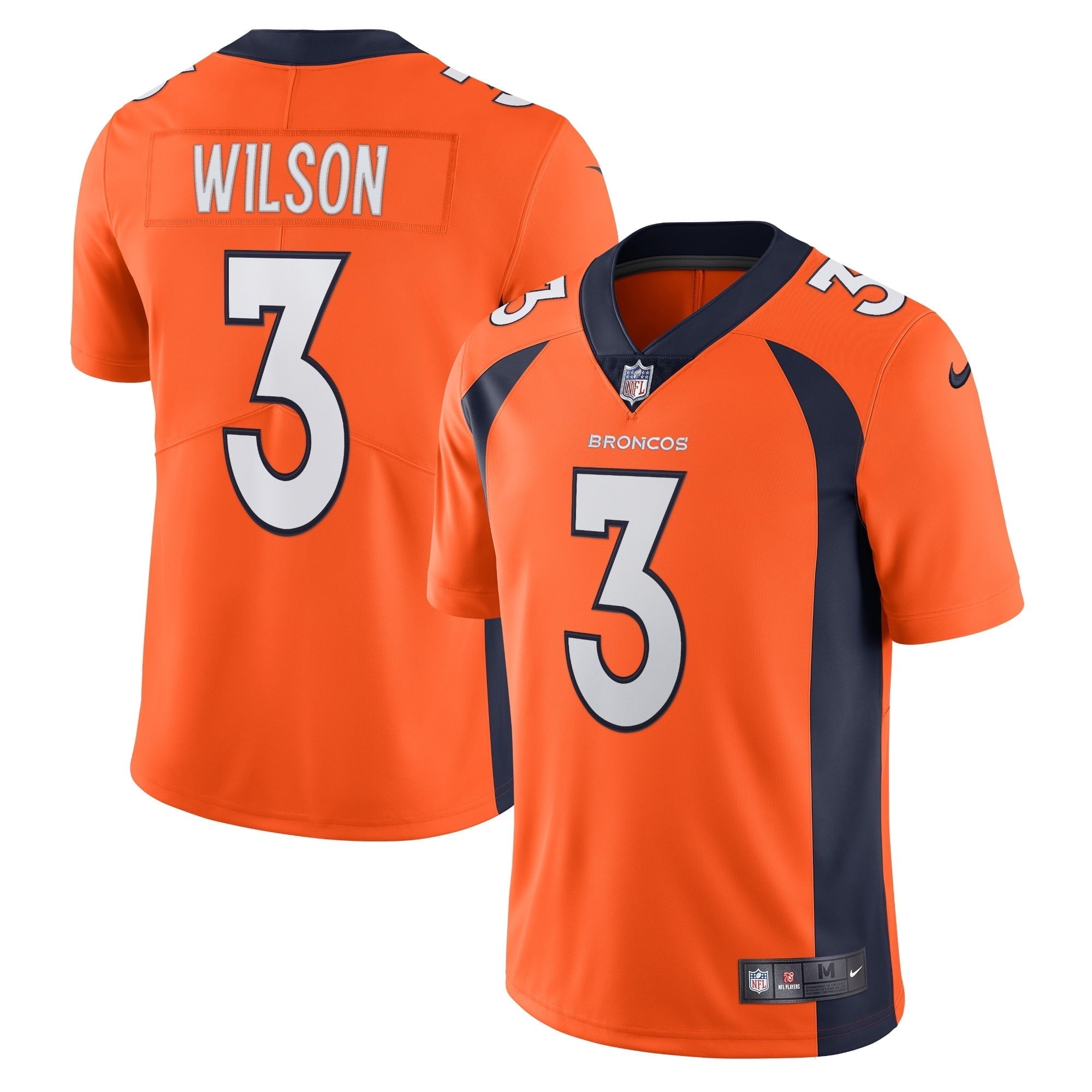 Men s Nike  Russell Wilson  Orange Denver Broncos Team Vapor Limited Jersey