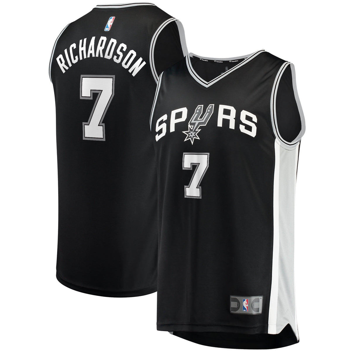 Men's Fanatics Branded Josh Richardson Black San Antonio Spurs 2021/22 Fast Break Replica Jersey - Icon Edition