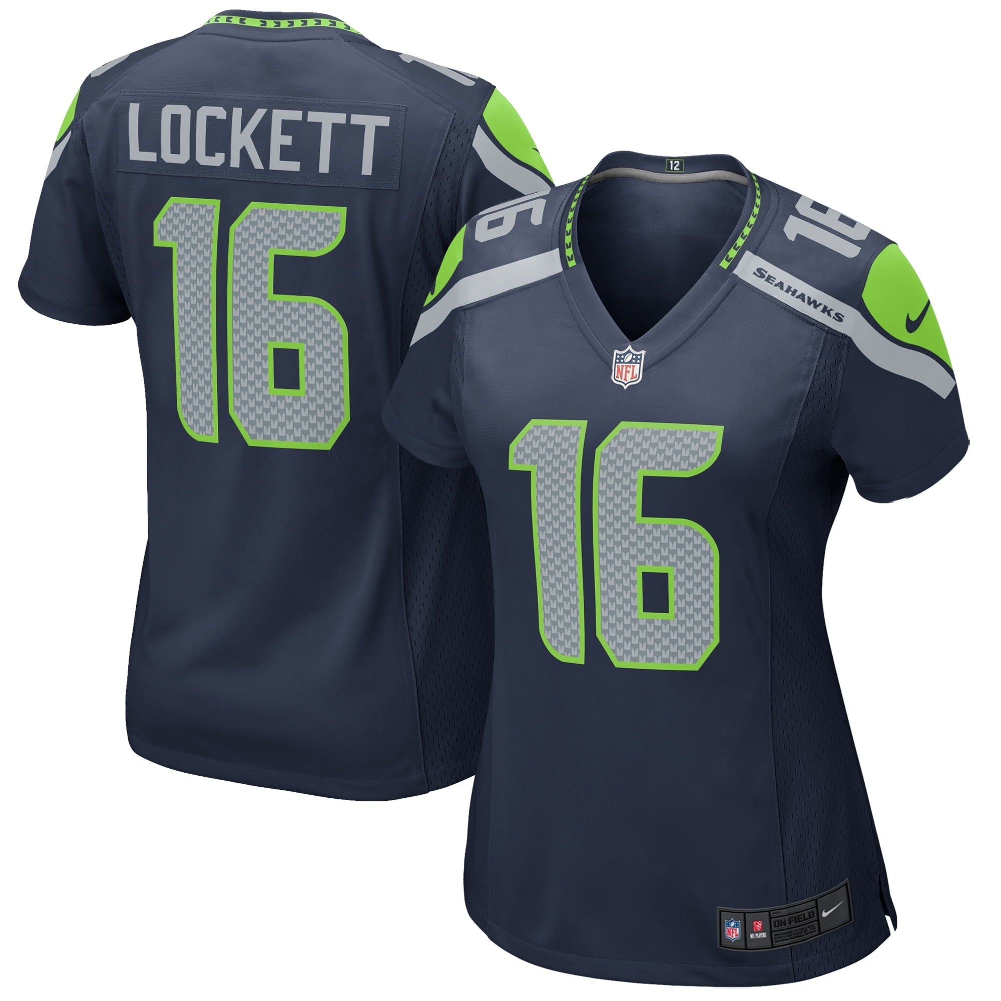 Women s Nike Tyler Lockett Navy Seattle Seahawks Game Jersey