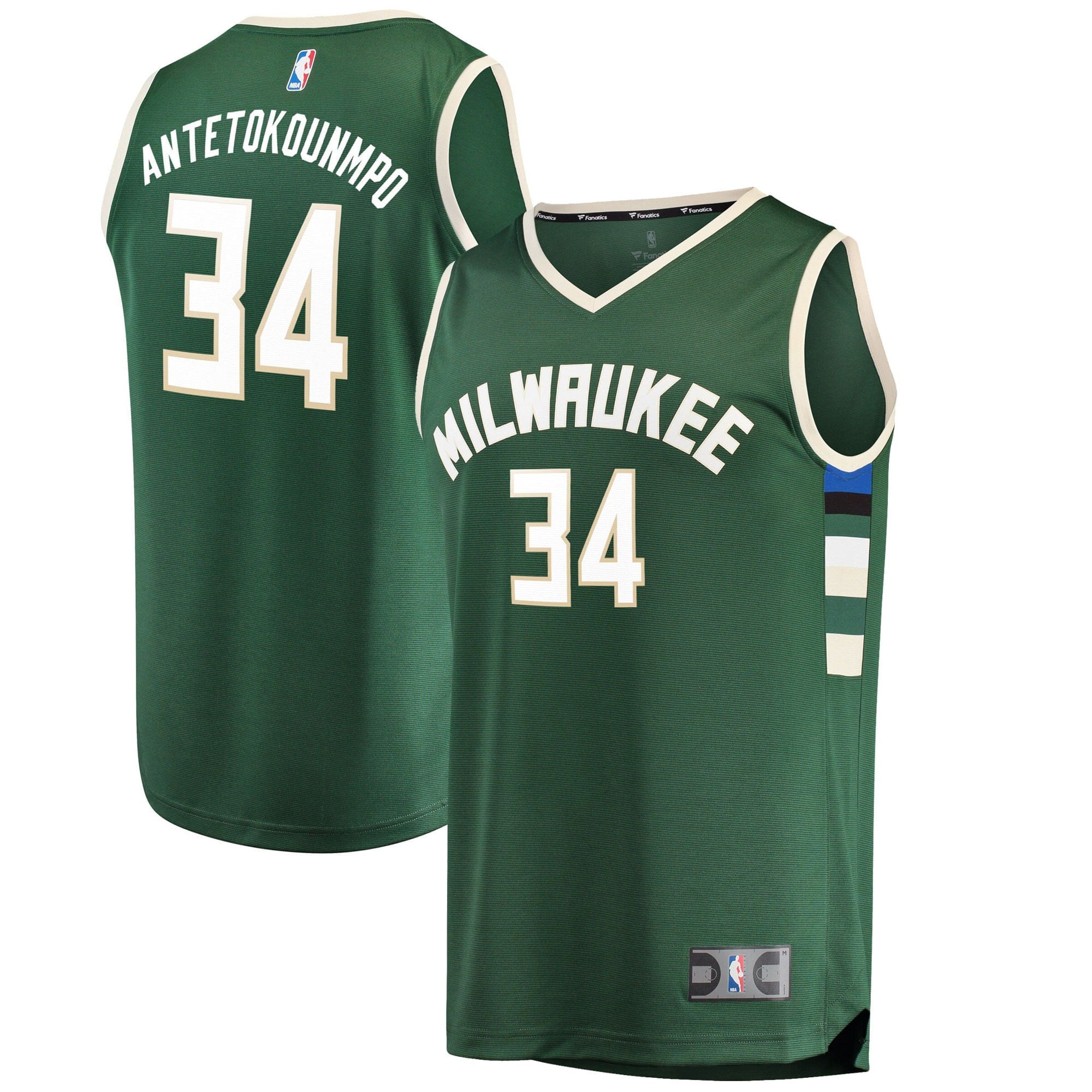 Men's Fanatics Branded Antetokounmpo Green Milwaukee Bucks Fast Break Replica Player Jersey - Icon Edition