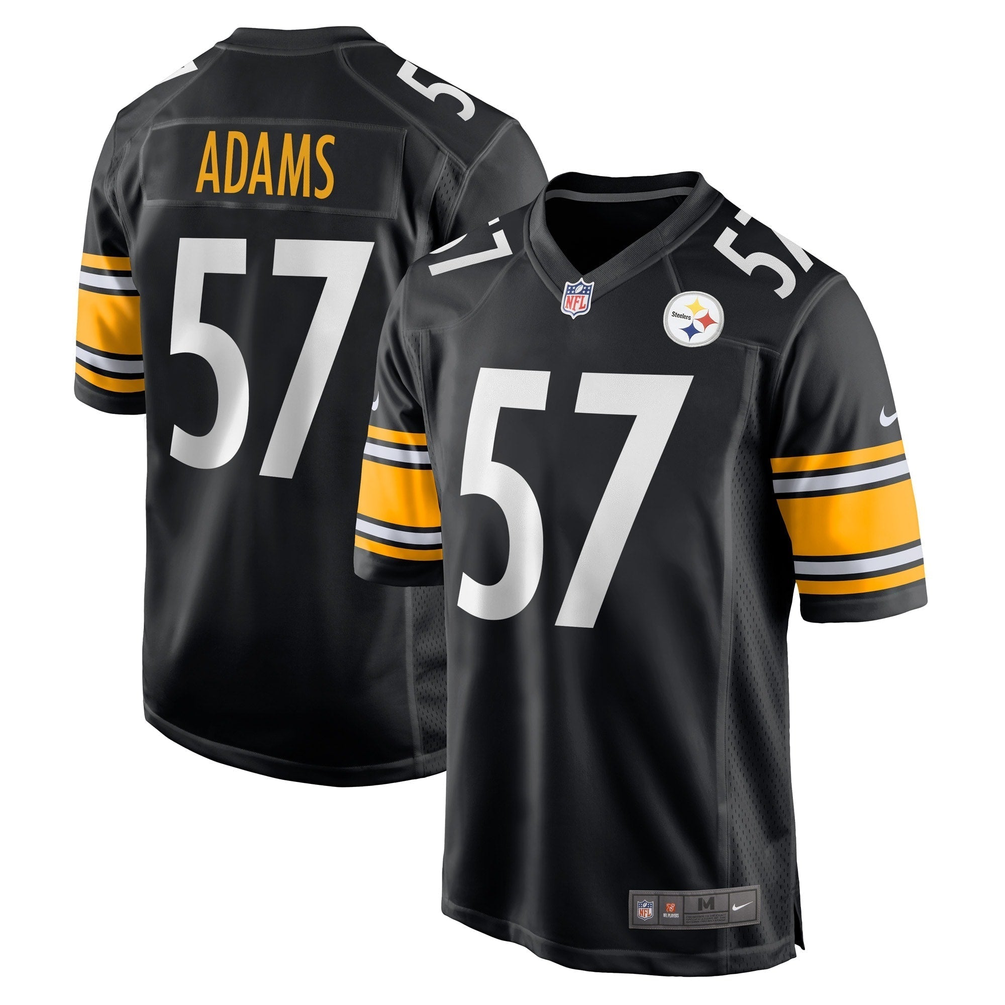 Men s Nike Montravius Adams Black Pittsburgh Steelers Game Player Jersey