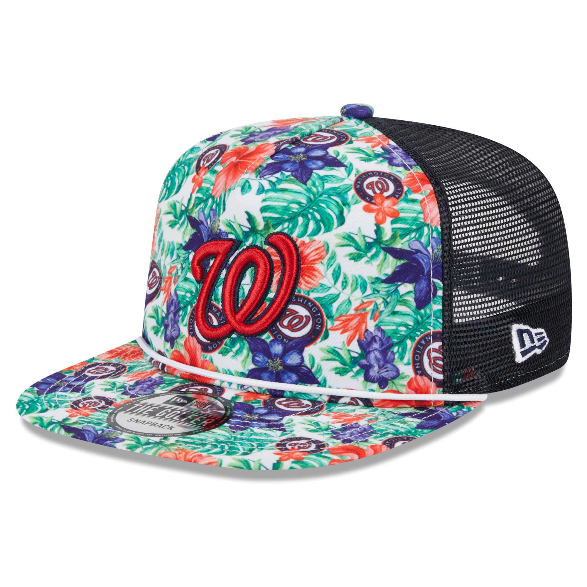Washington Nationals New Era Tropic Floral Golfer Lightly Structured Snapback Hat