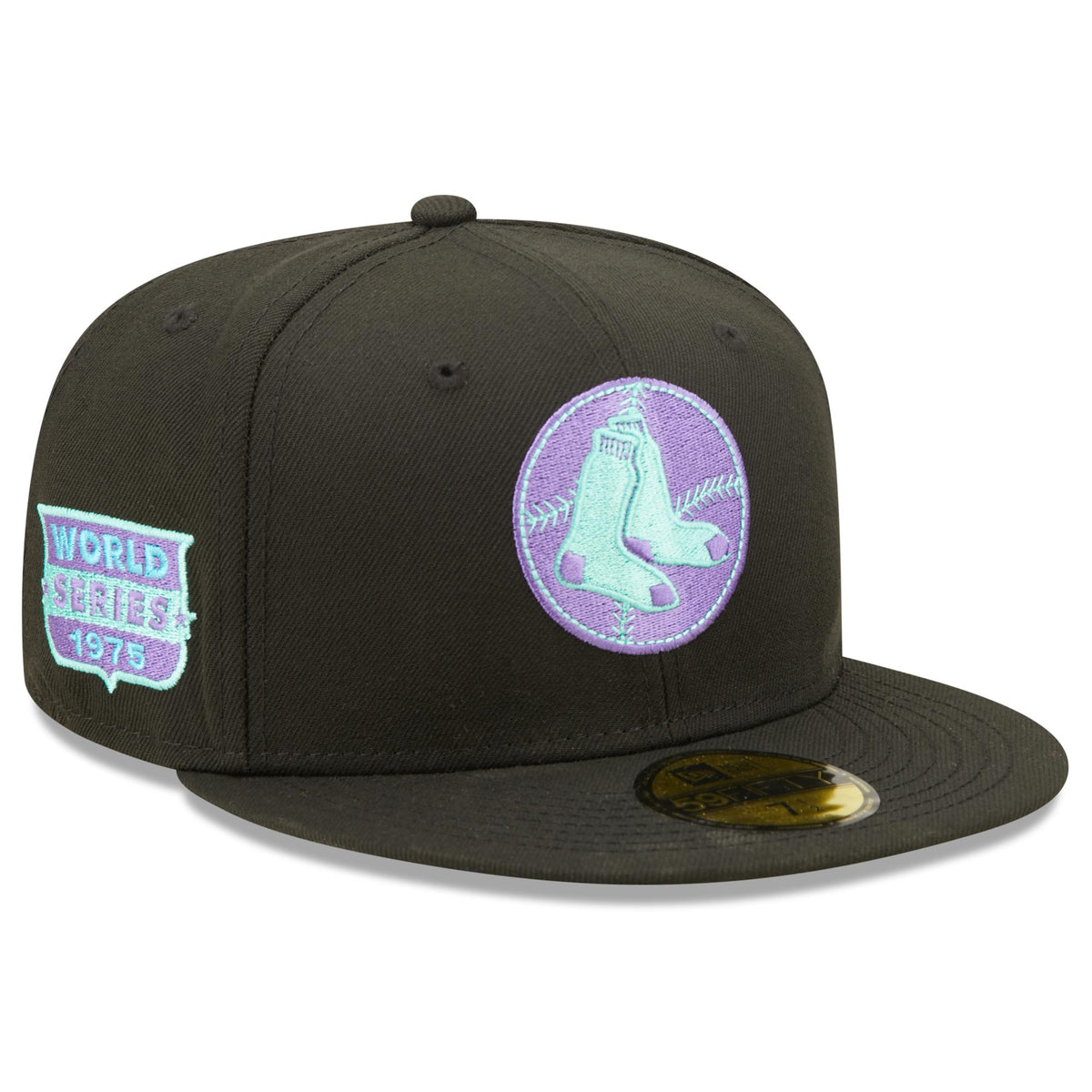 Boston Red Sox New Era Alternate Logo Black Light 59FIFTY Fitted Hat - Black