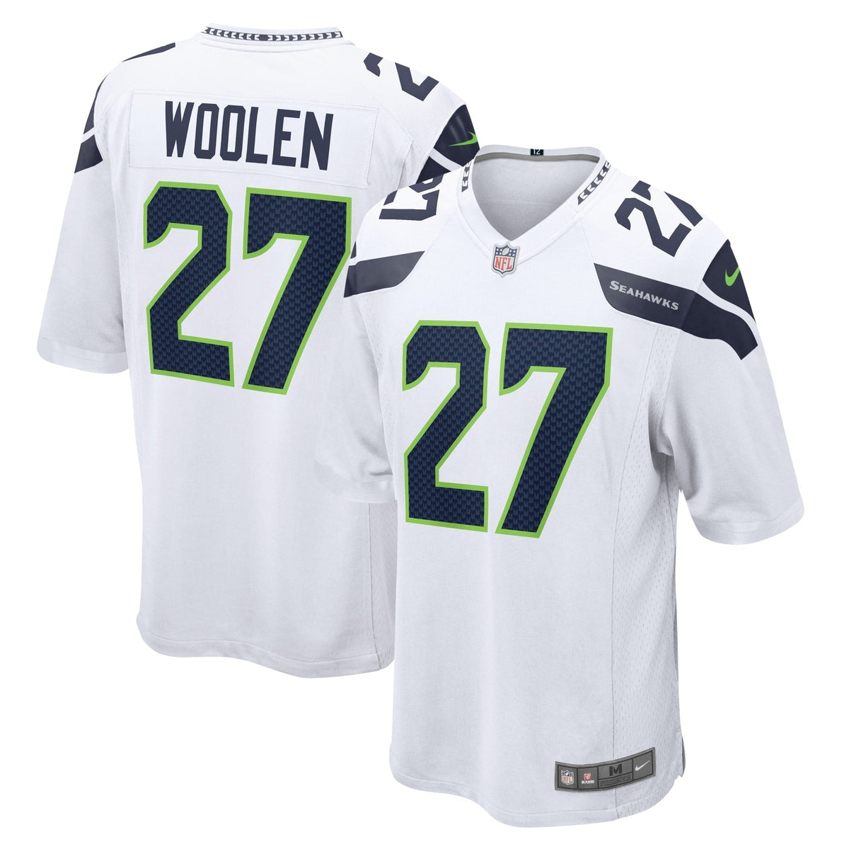 Men s Nike Tariq Woolen White Seattle Seahawks Game Player Jersey