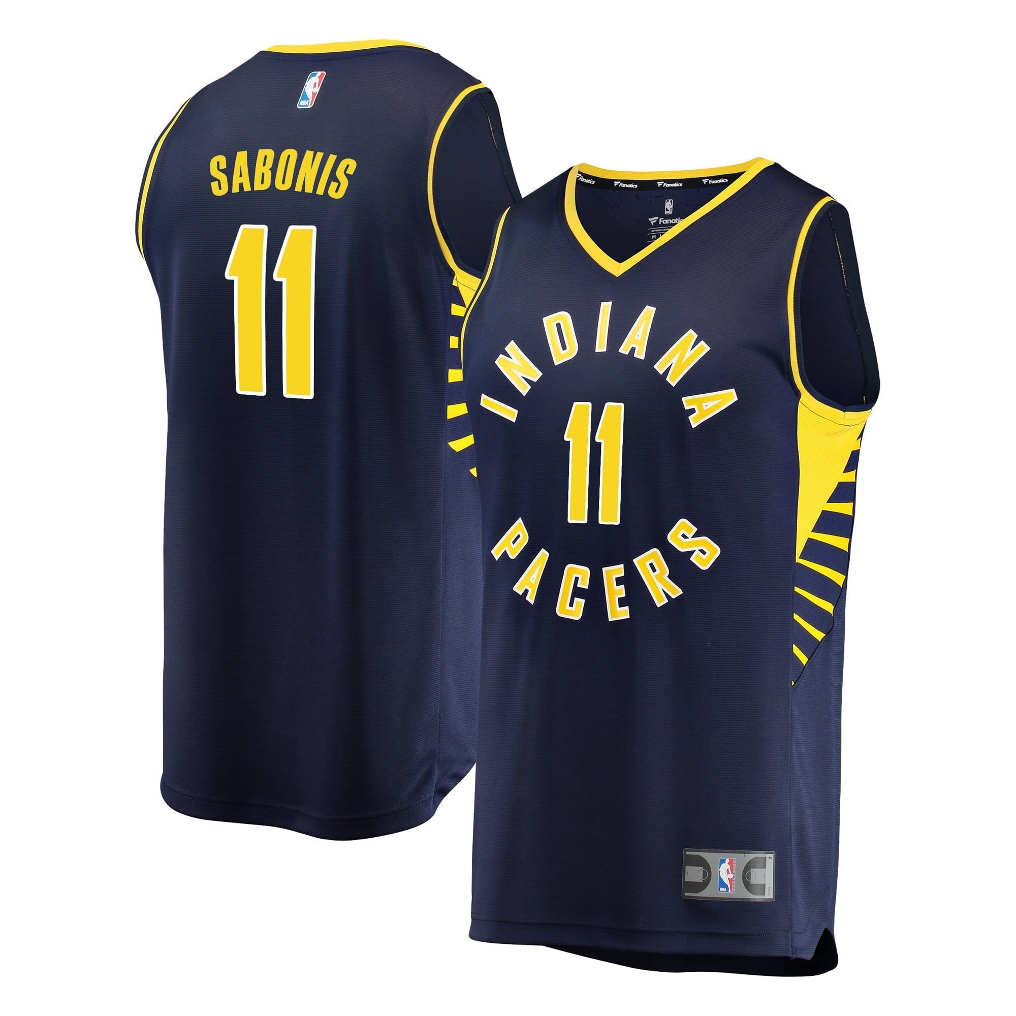 Men's Fanatics Branded Domantas Sabonis Navy Indiana Pacers Fast Break Replica Player Jersey - Icon Edition