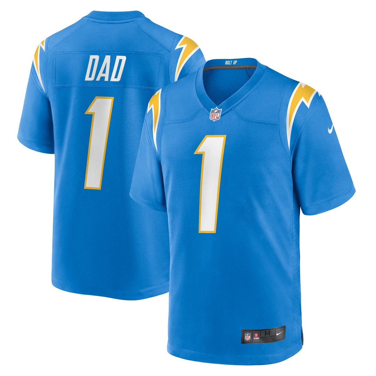 Number 1 Dad Los Angeles Chargers Nike Game Jersey   Powder Blue