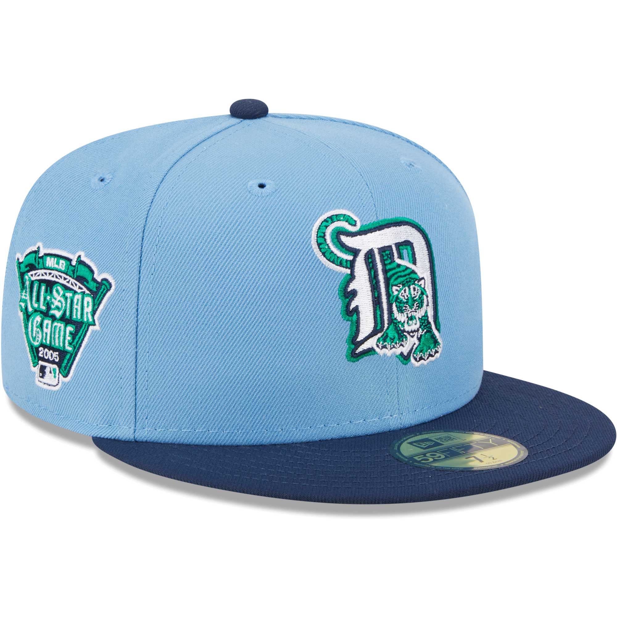 Detroit Tigers New Era Green Undervisor 59FIFTY Fitted Hat - Light Blue/Navy