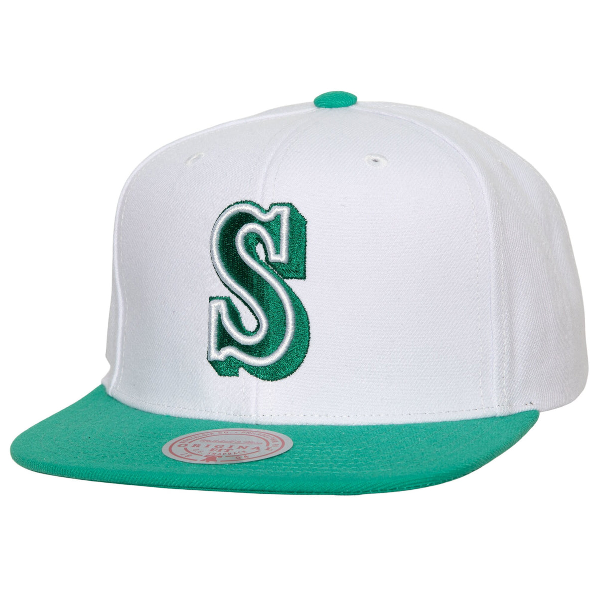 Seattle Mariners Mitchell & Ness Hometown Snapback Hat - White/Green