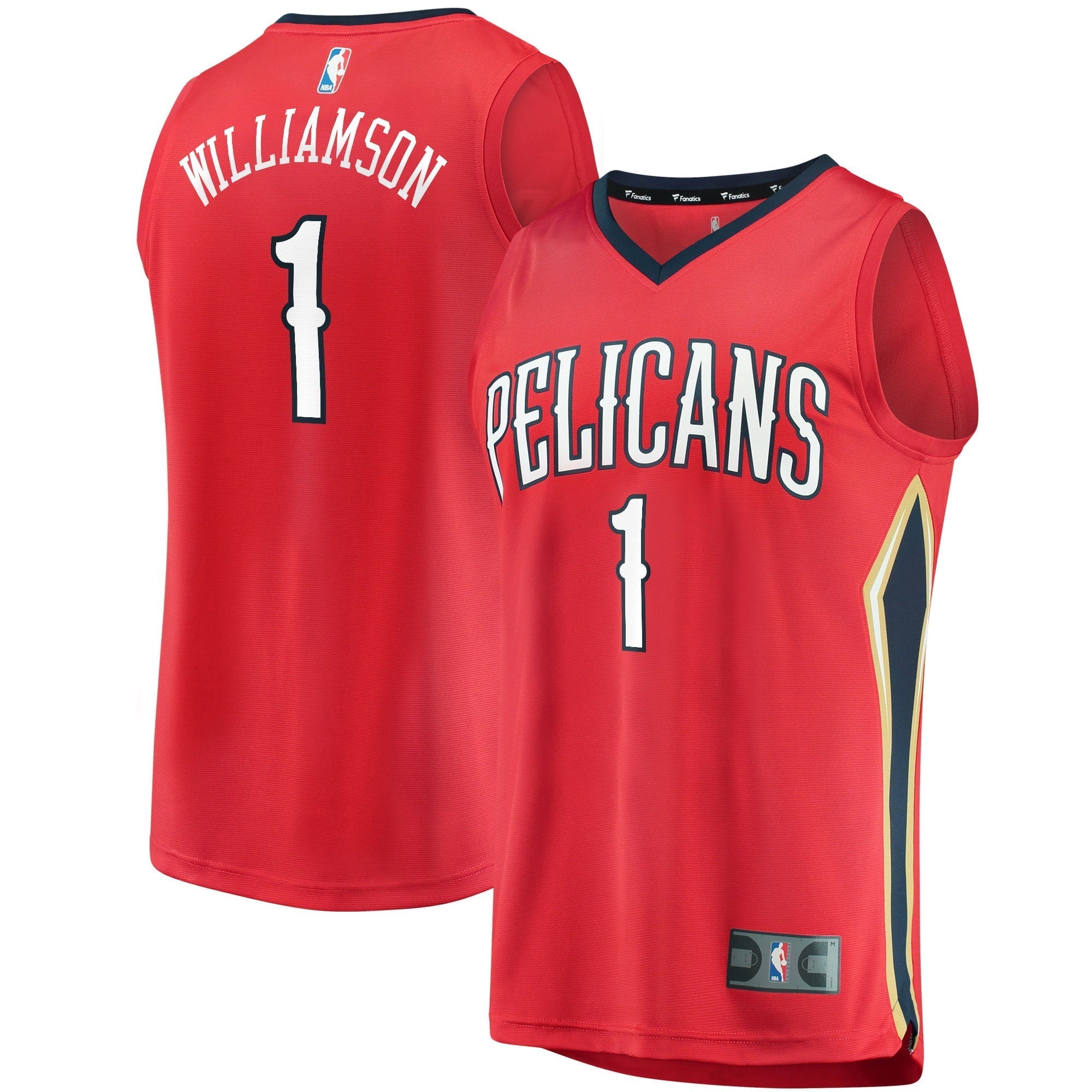 Men's Fanatics Branded Zion Williamson Red New Orleans Pelicans Replica Fast Break Jersey - Statement Edition