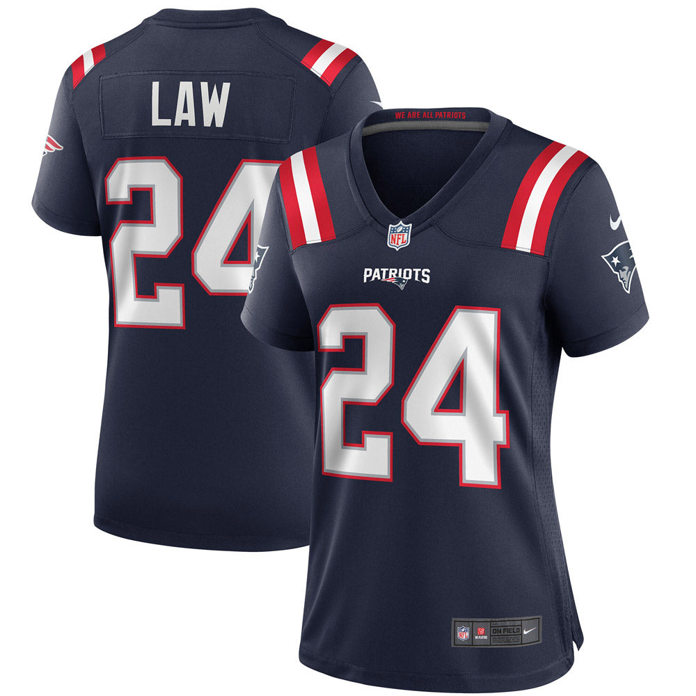 Women s New England Patriots Ty Law Game Retired Player Jersey Navy