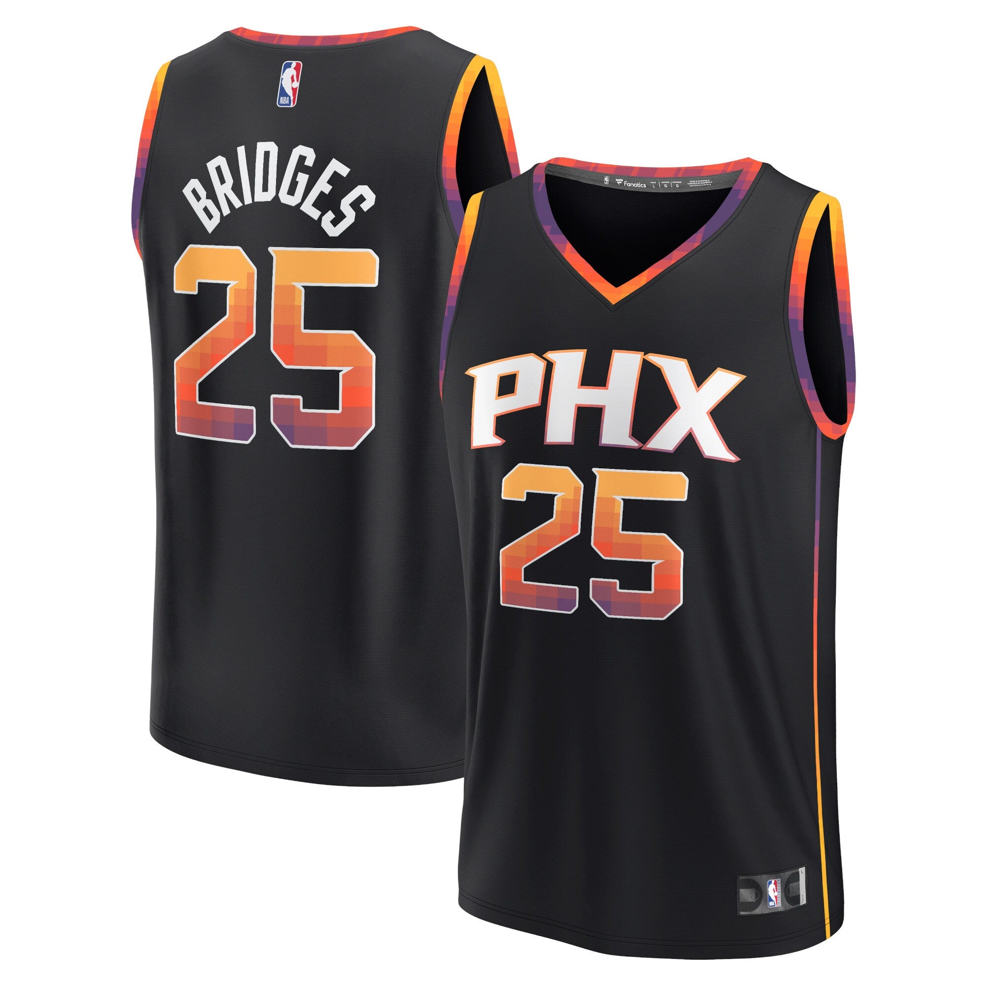 Mikal Bridges Phoenix Suns Fanatics Branded Fast Break Replica Player Jersey - Statement Edition - Black