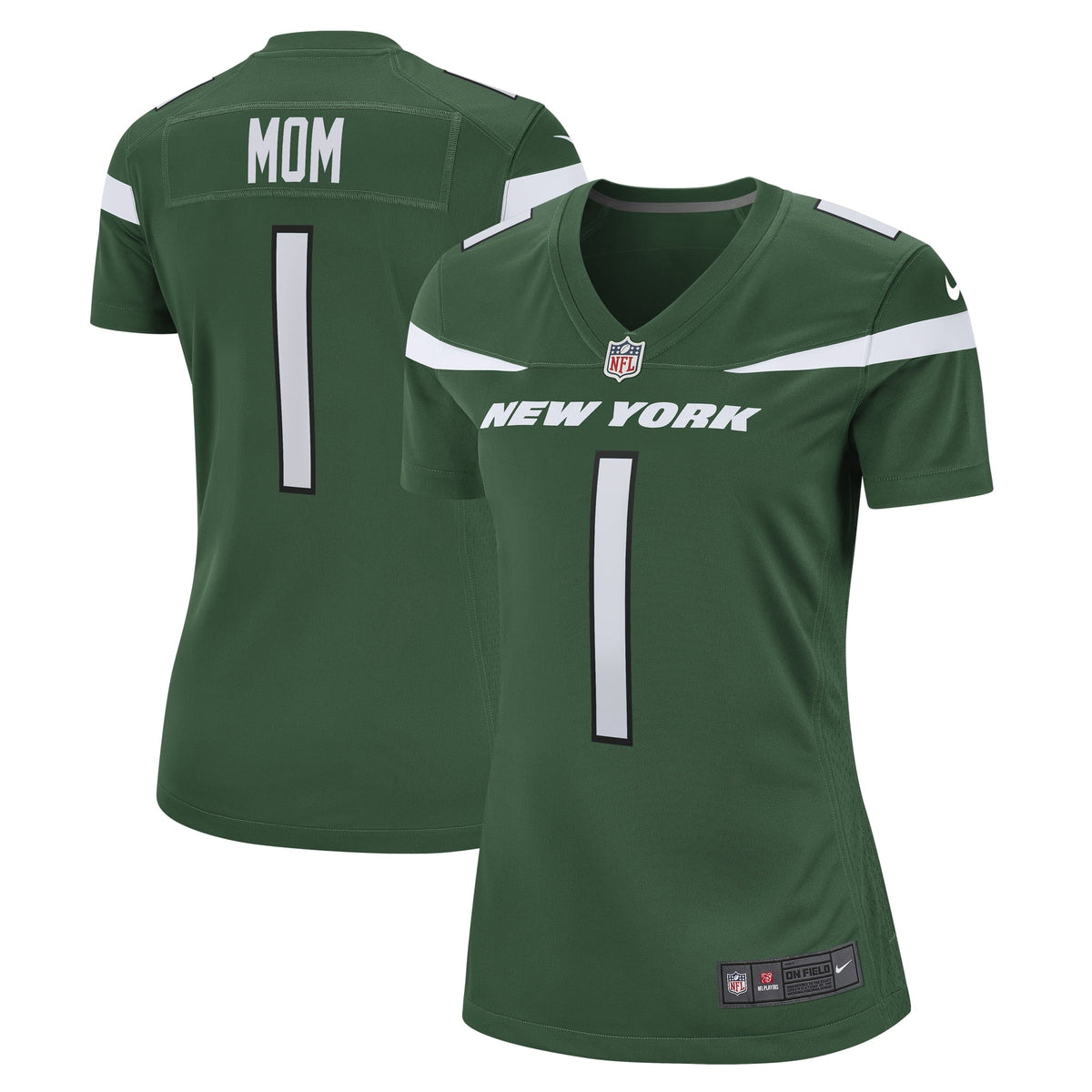 Women s Nike Number 1 Mom Gotham Green New York Jets Game Jersey
