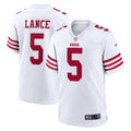 Men s Nike Trey Lance White San Francisco 49ers Player Game Jersey