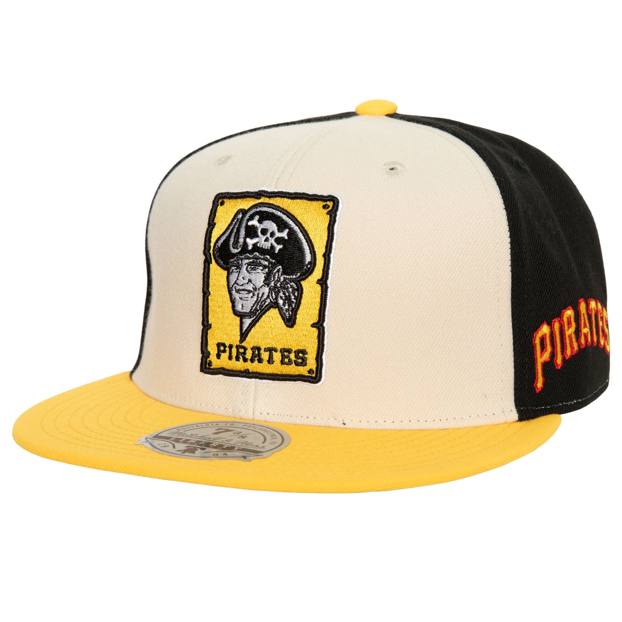 Pittsburgh Pirates Mitchell & Ness Three Rivers Stadium 30 Years Homefield Fitted Hat - Cream/Gold