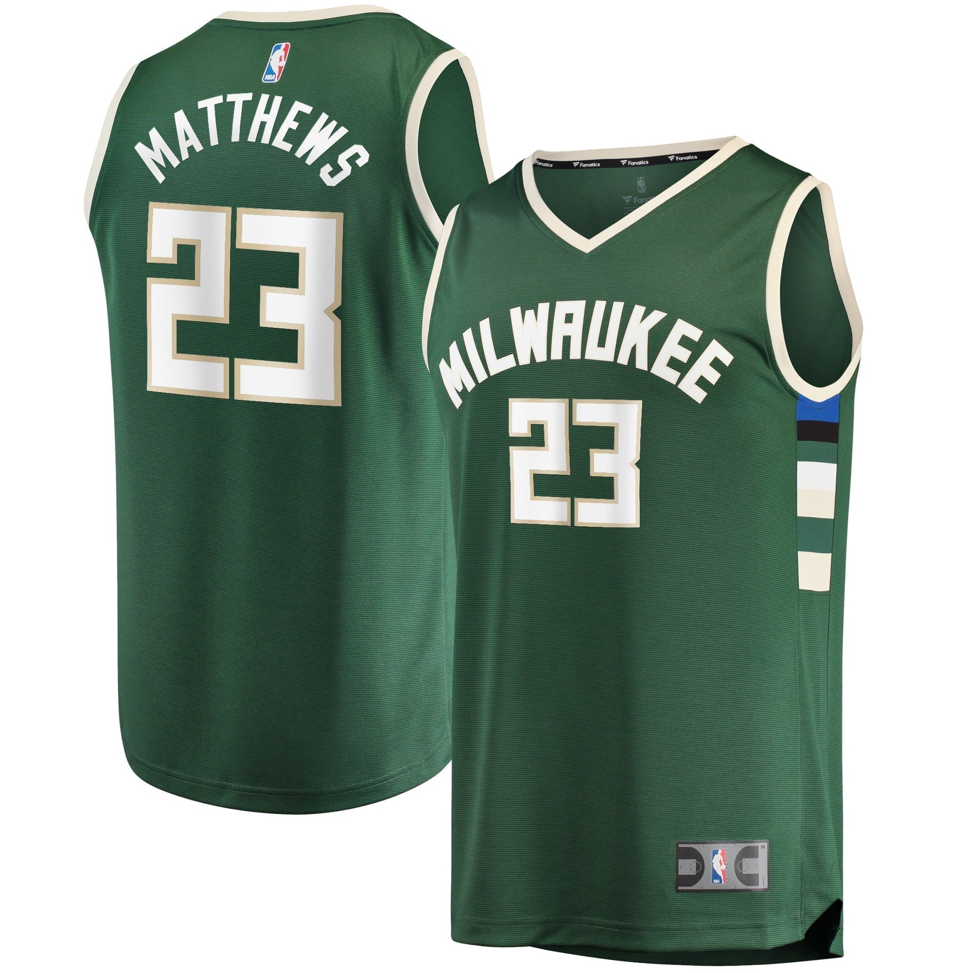Men's Fanatics Branded Wesley Matthews Hunter Green Milwaukee Bucks 2021/22 Fast Break Replica Jersey - Icon Edition