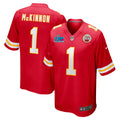 Jerick McKinnon Kansas City Chiefs Nike Super Bowl LVII Patch Game Jersey   Red