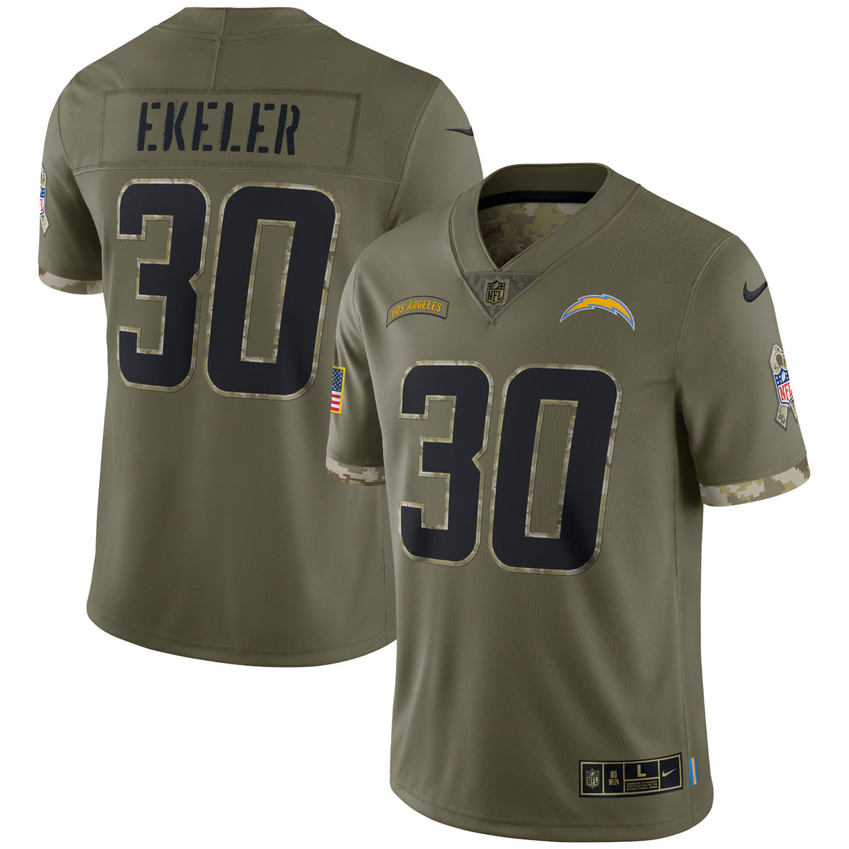 Austin Ekeler Los Angeles Chargers Nike 2022 Salute To Service Limited Jersey   Olive