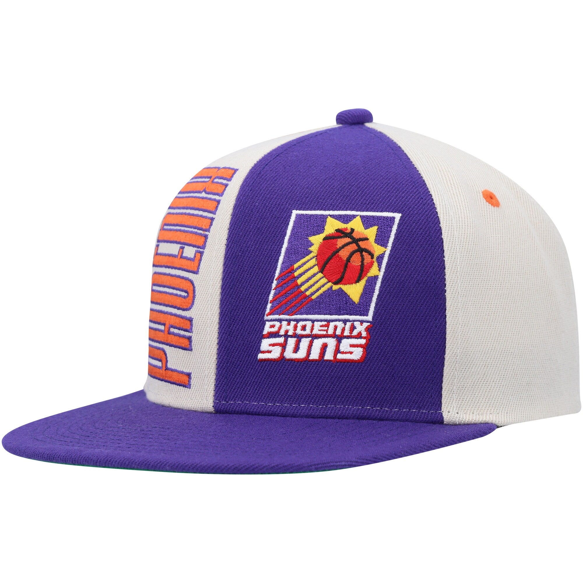 Phoenix Suns Mitchell & Ness Hardwood Classics Pop Snapback Hat - Cream/Purple