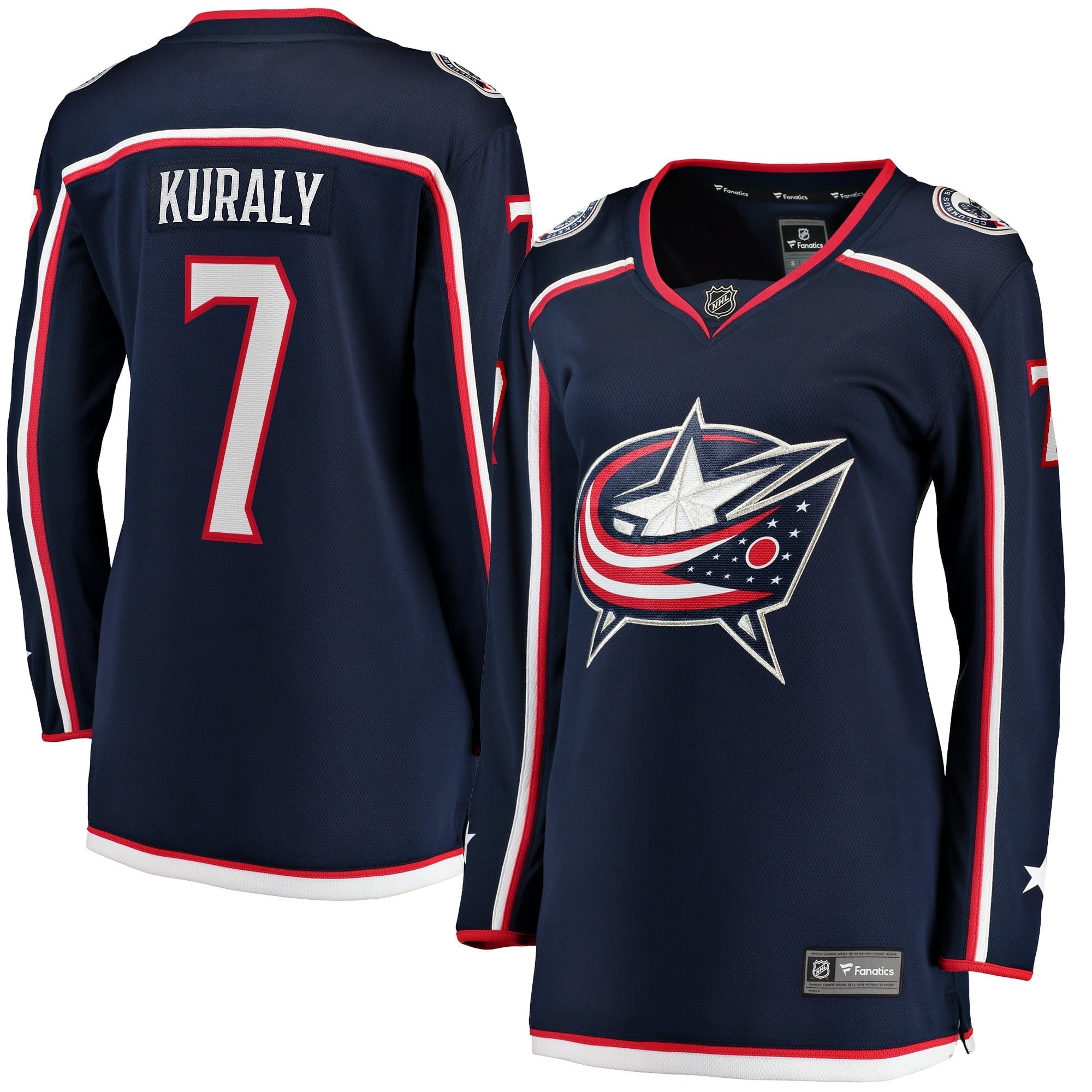 Women's Fanatics Branded Sean Kuraly Navy Columbus Blue Jackets Home Breakaway Player Jersey