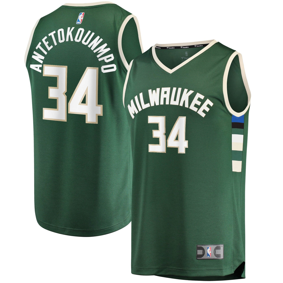 Men's Fanatics Branded Giannis Antetokounmpo Hunter Green Milwaukee Bucks Big & Tall Fast Break Player Jersey - Icon