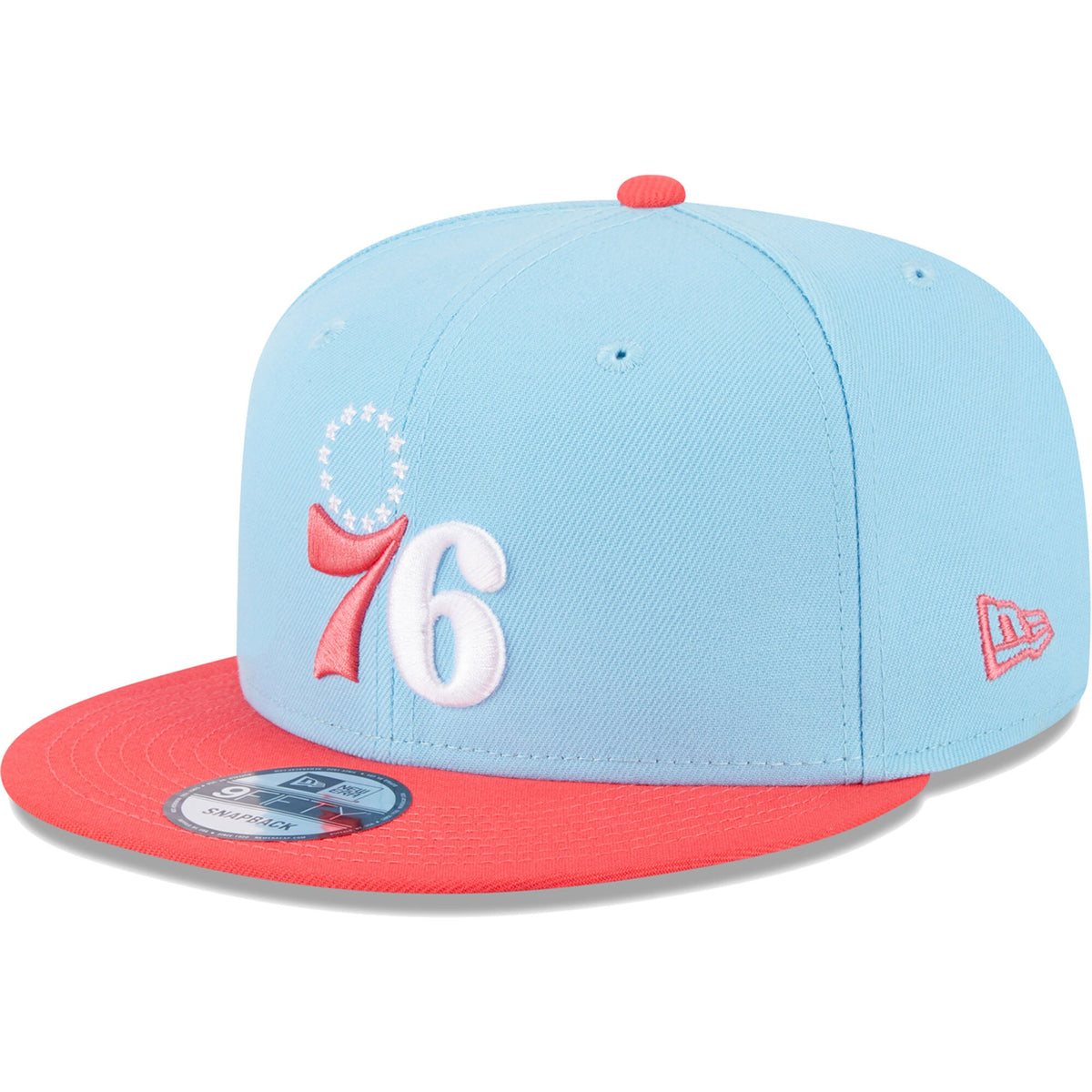 Philadelphia 76ers New Era 2-Tone Color Pack 9FIFTY Snapback Hat - Powder Blue/Red